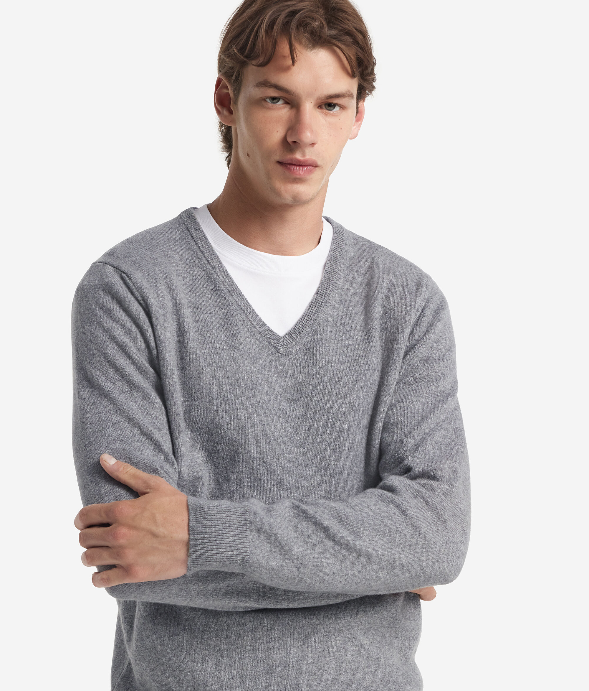 Pullover mit V-Ausschnitt aus Kaschmir Ultrasoft
