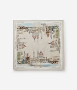 Платок «Города» из шелка
