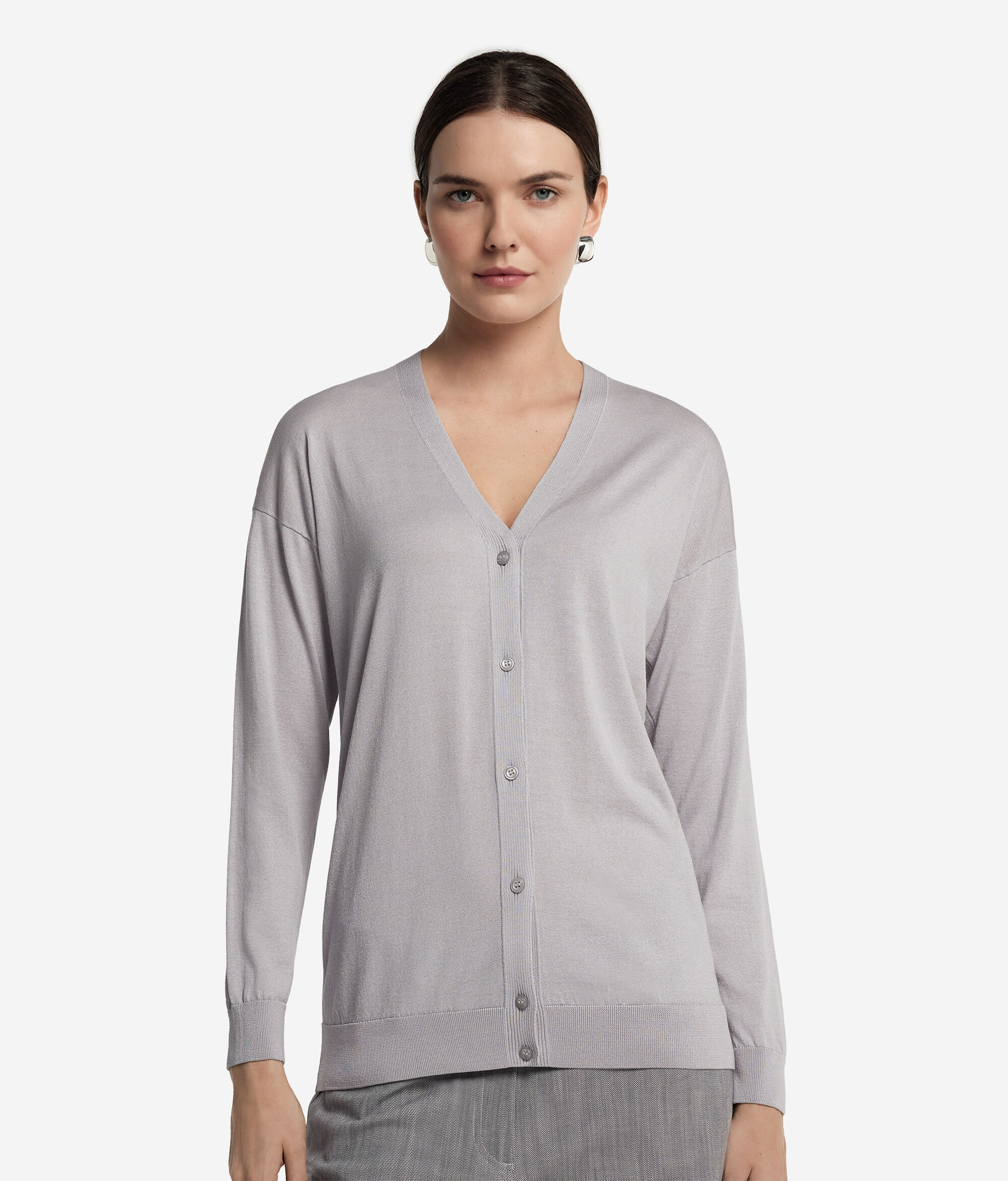 Μακρυμάνικη Ζακέτα από Silk Cotton