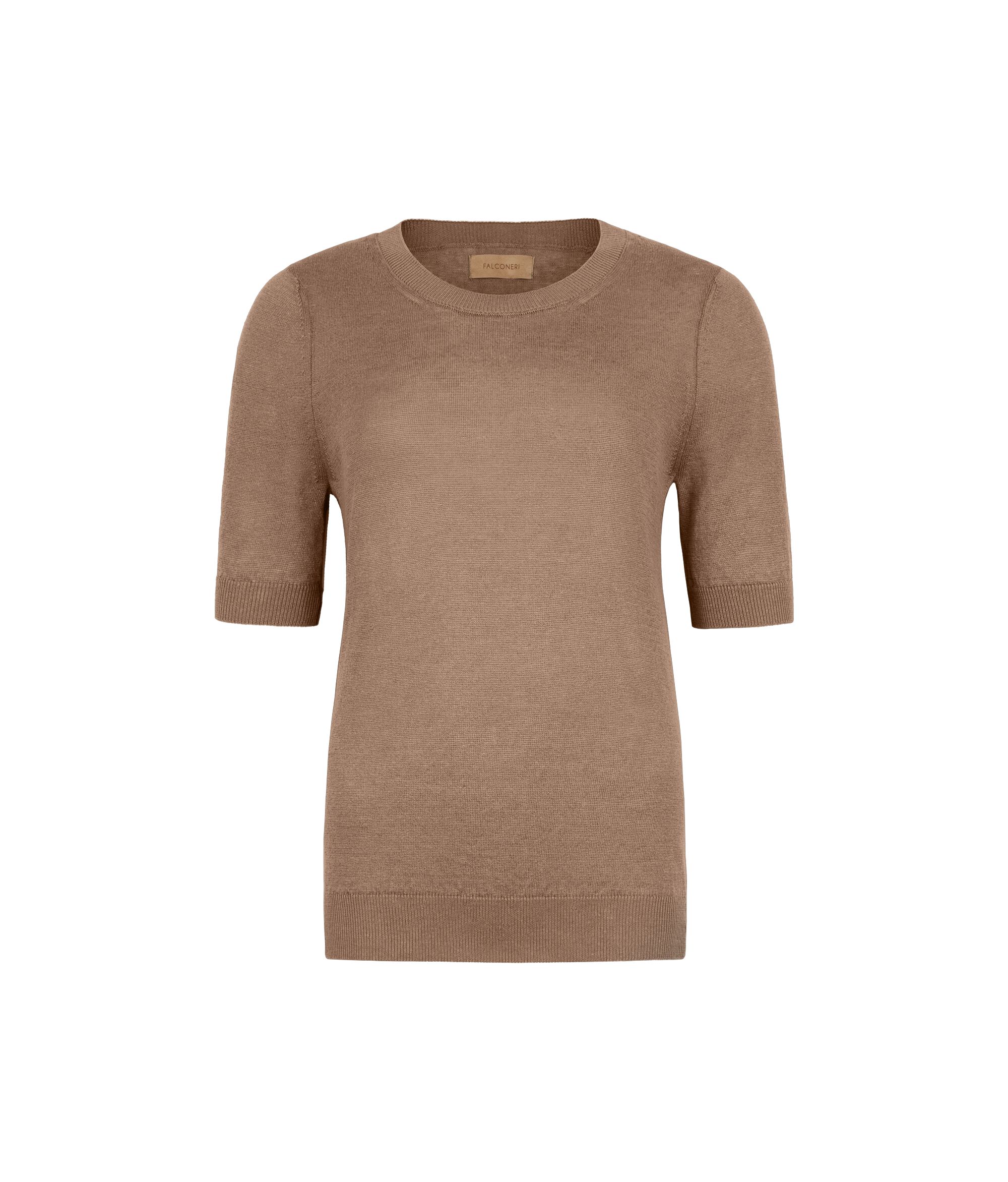Cotton-Linen Crew Neck T-Shirt