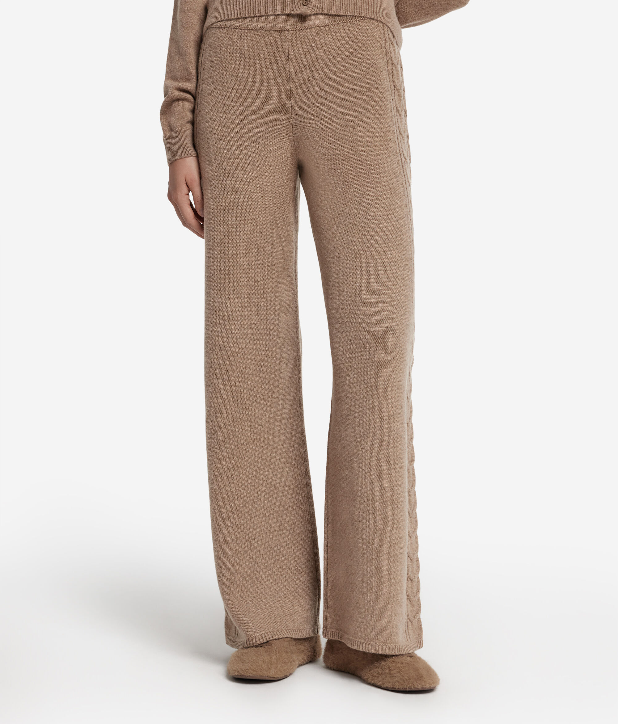 Брюки со вставкой «косичка» из ультрамягкого кашемира