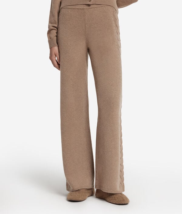 Брюки со вставкой «косичка» из ультрамягкого кашемира