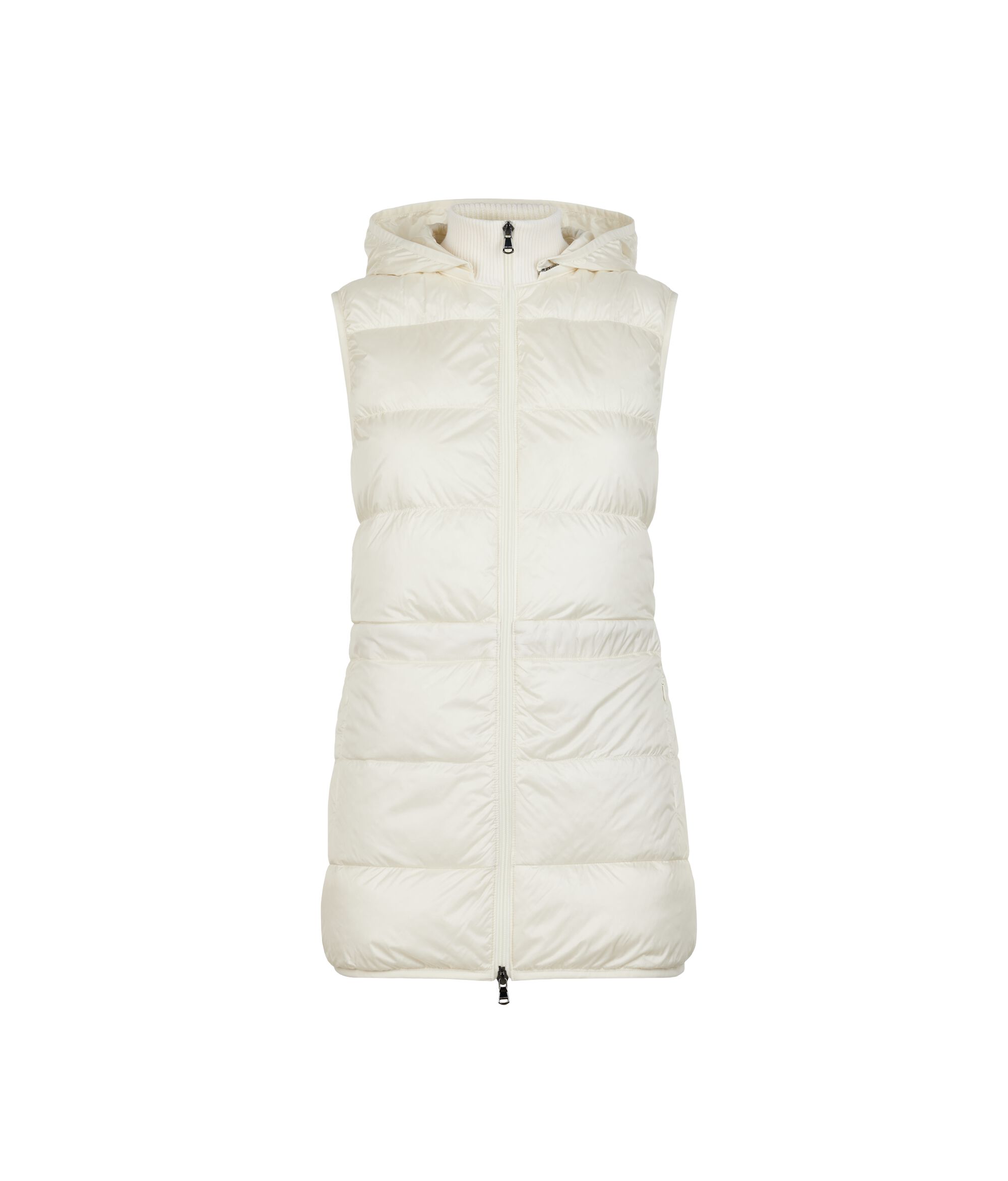 Cashmere Sleeveless Short Quilted Jacket with Drawstring_8005