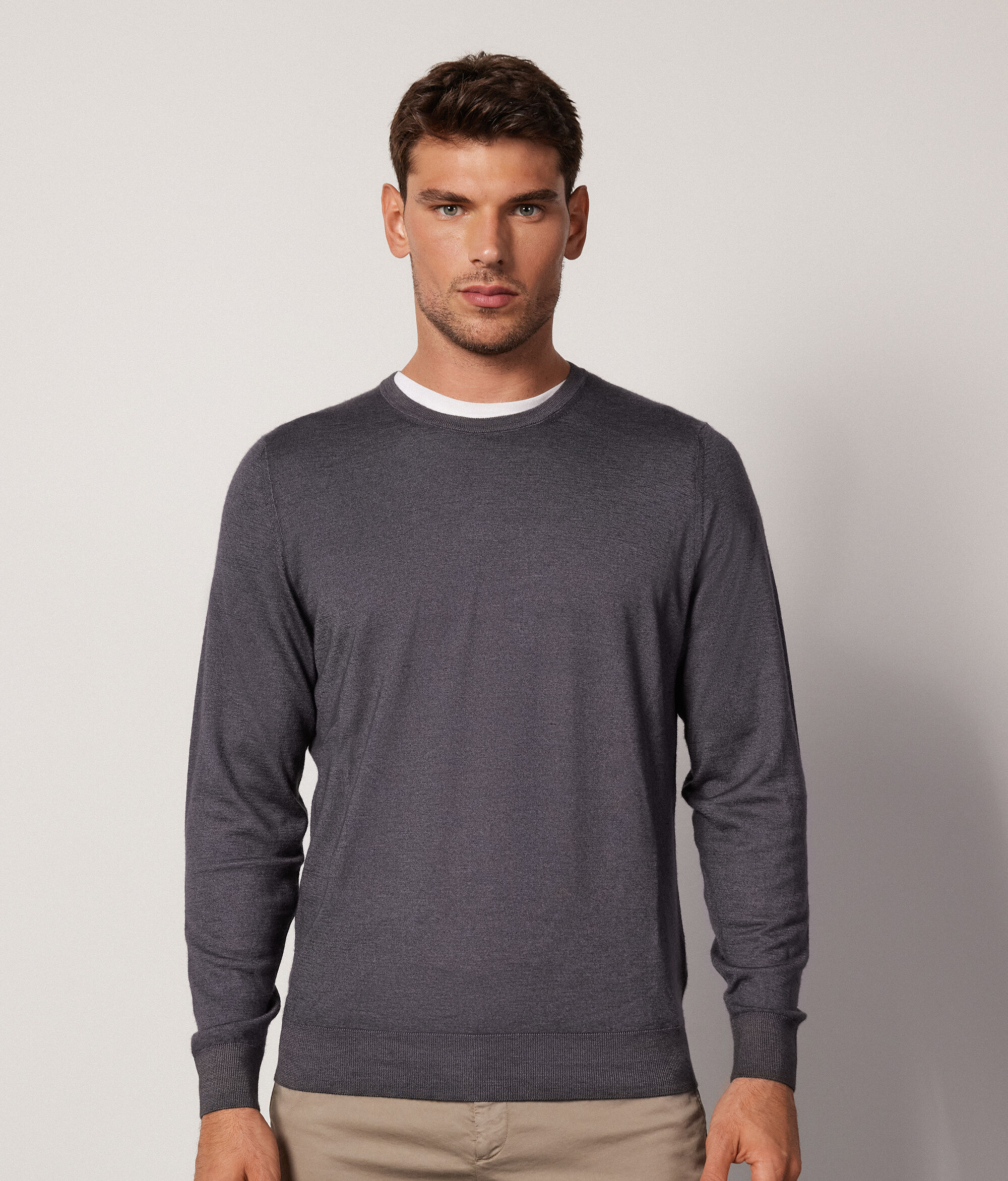 Pull homme en cachemire ultra-fin à col rond