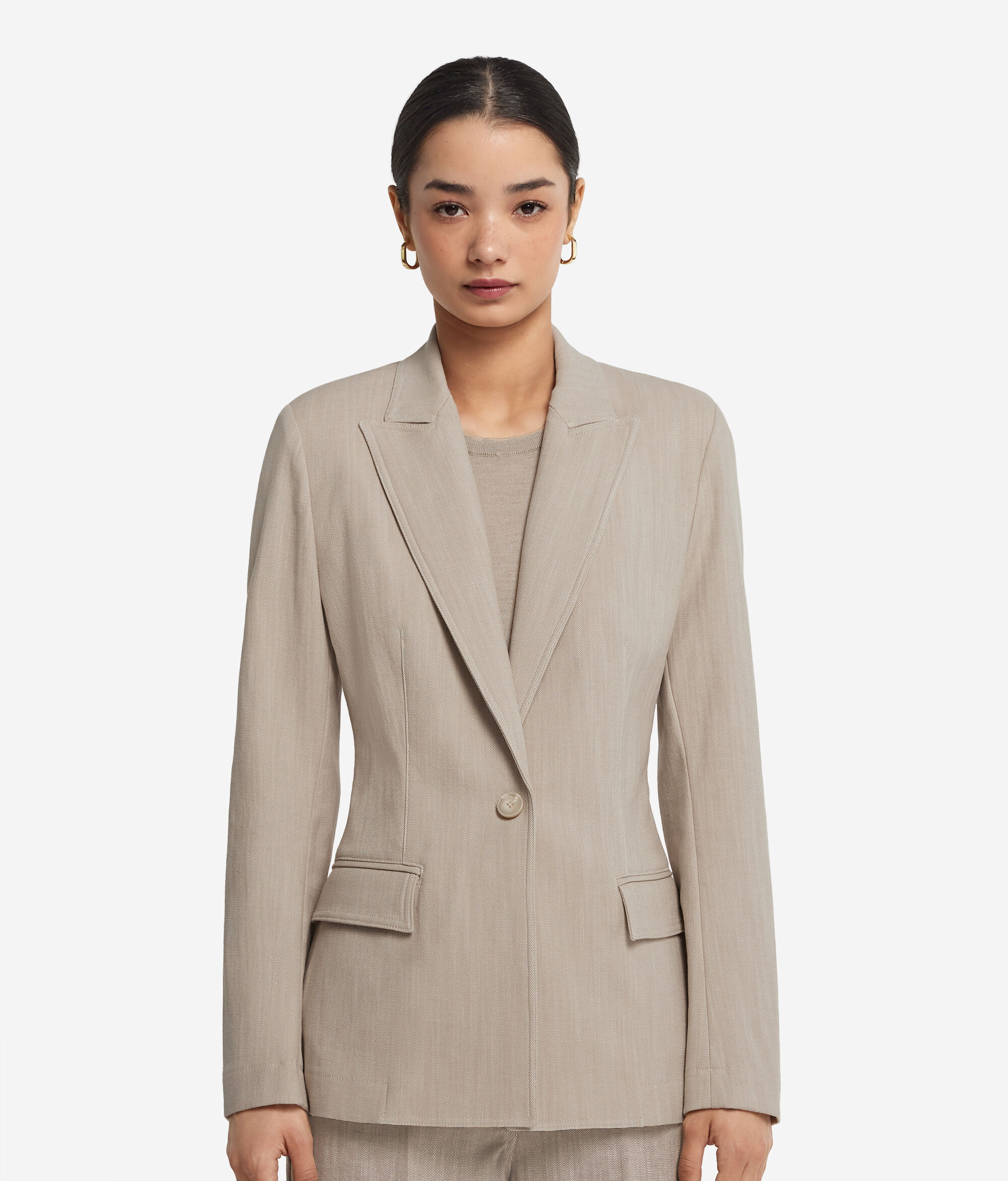 Однобортный жакет из хлопка