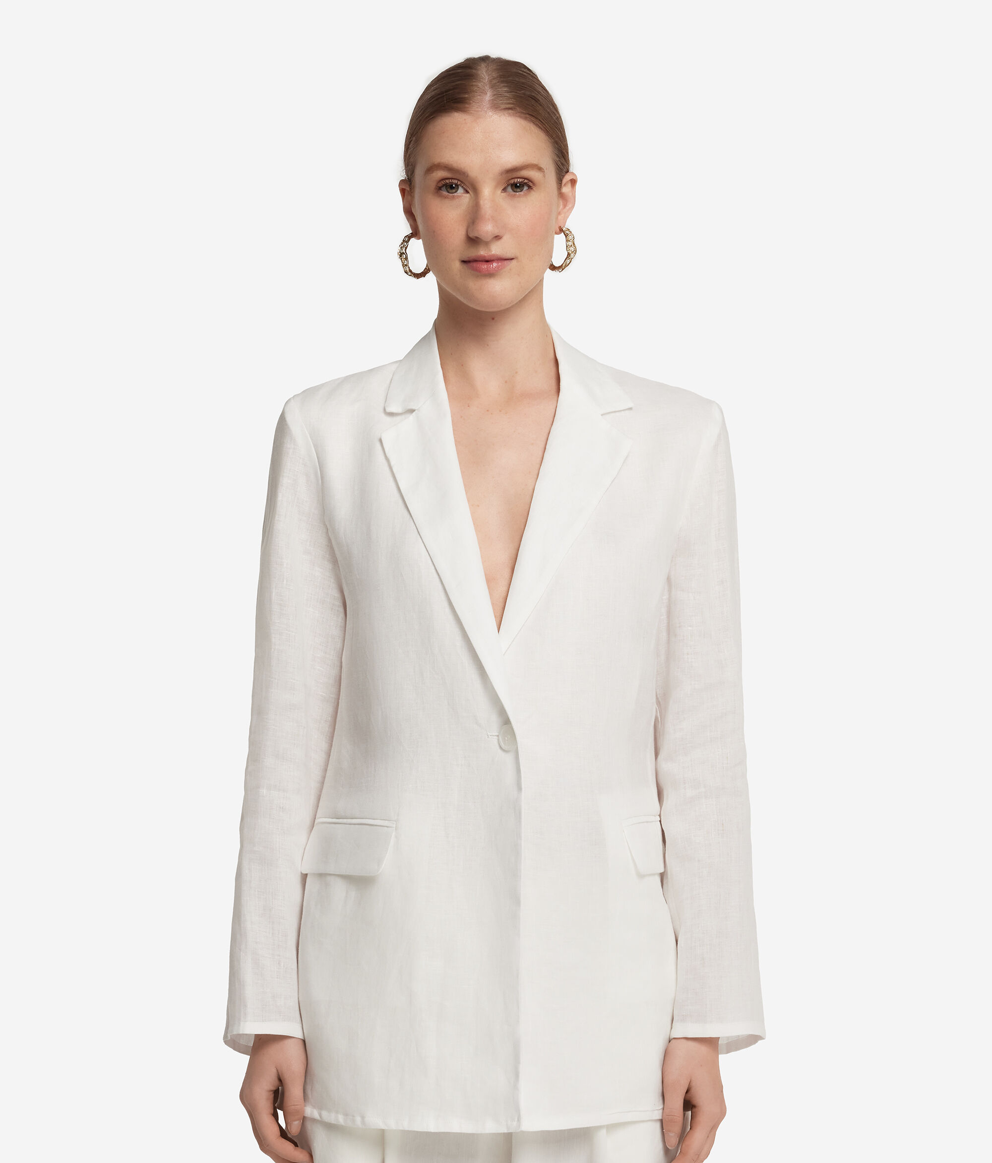 Embroidered linen jacket