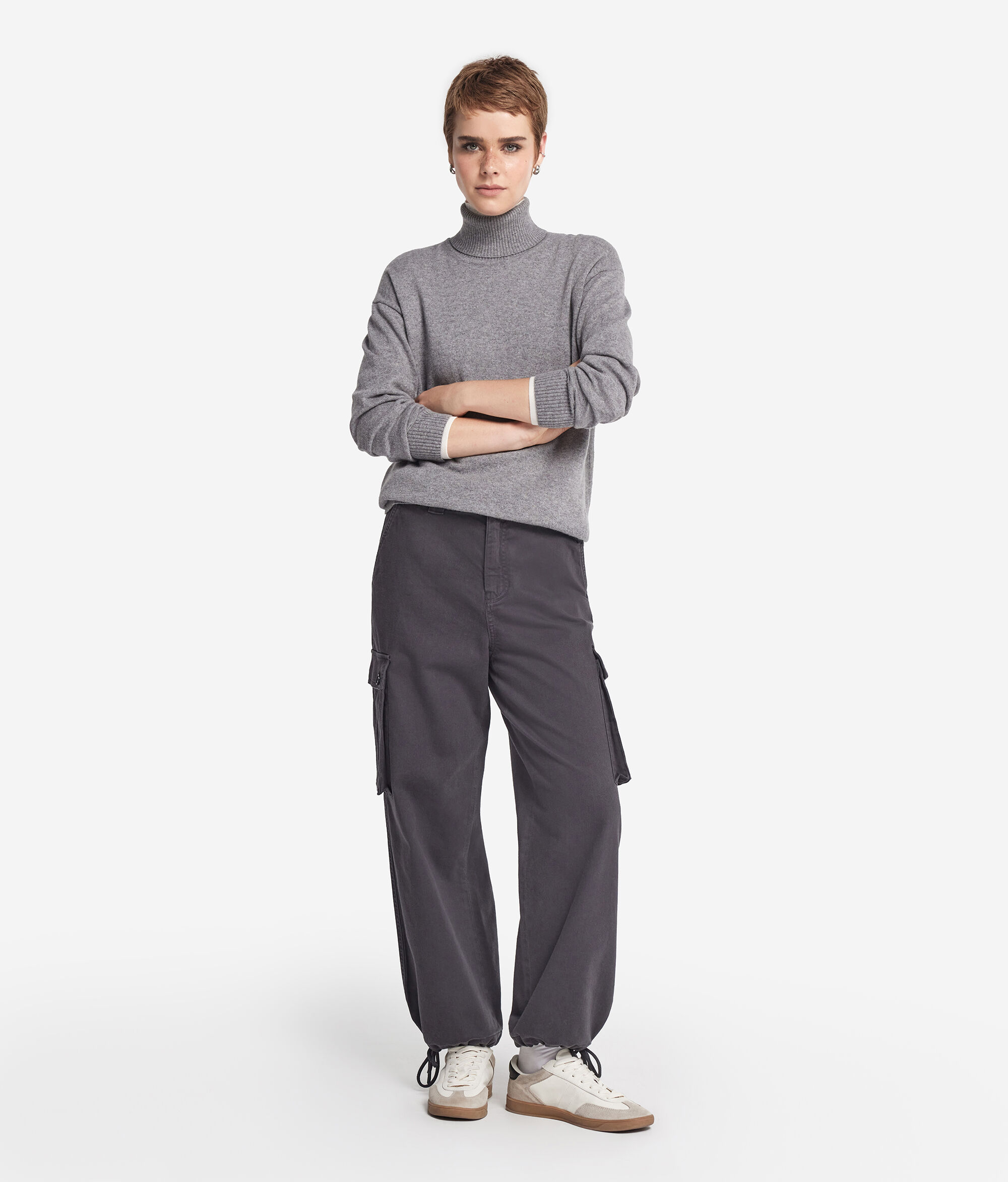 Ultrasoft Cashmere Turtleneck Sweater with Slits