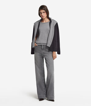 Short-Sleeved Round-Neck Ultrafine Cashmere Top