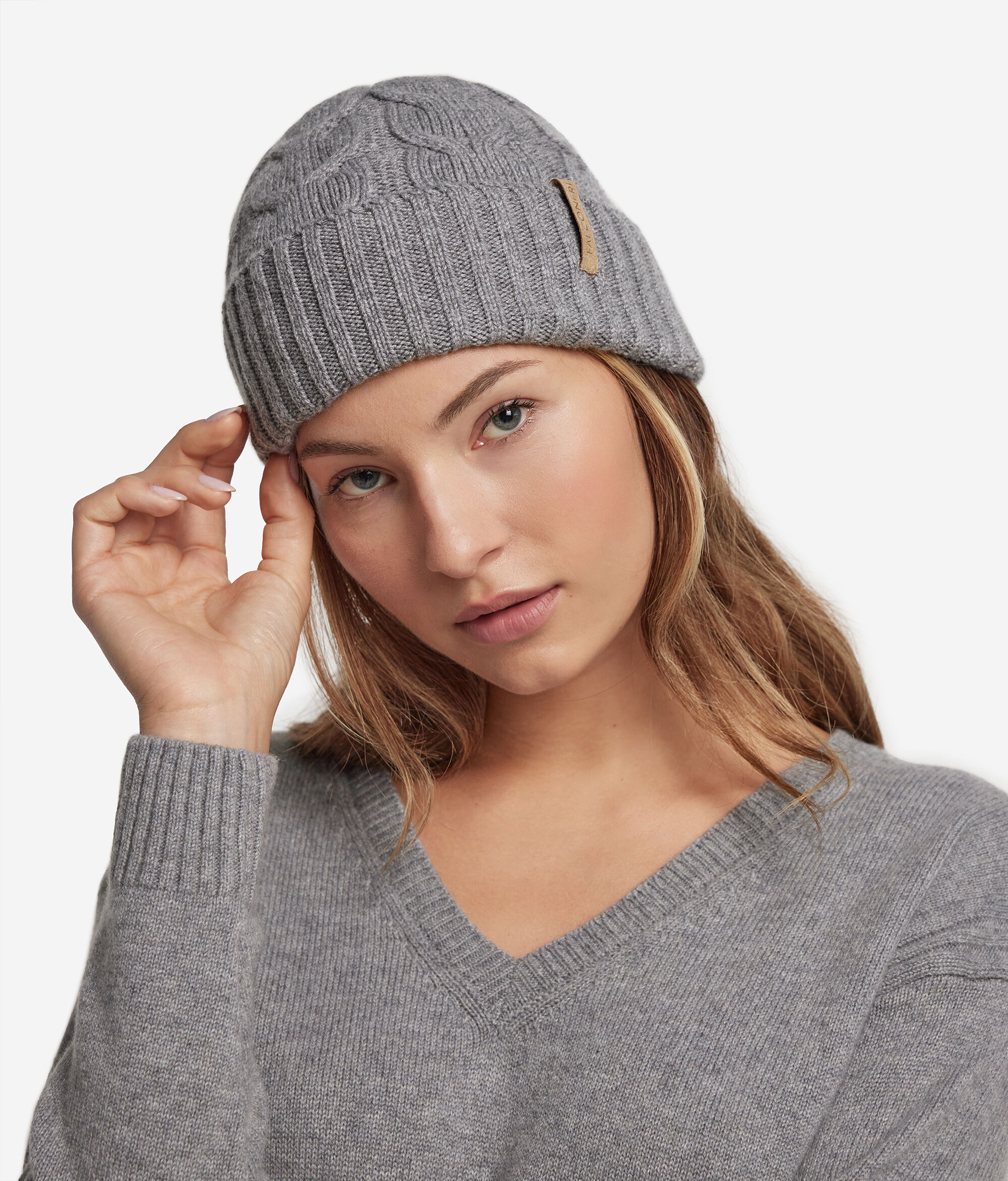 Berretto con intreccio in Cashmere Ultrasoft