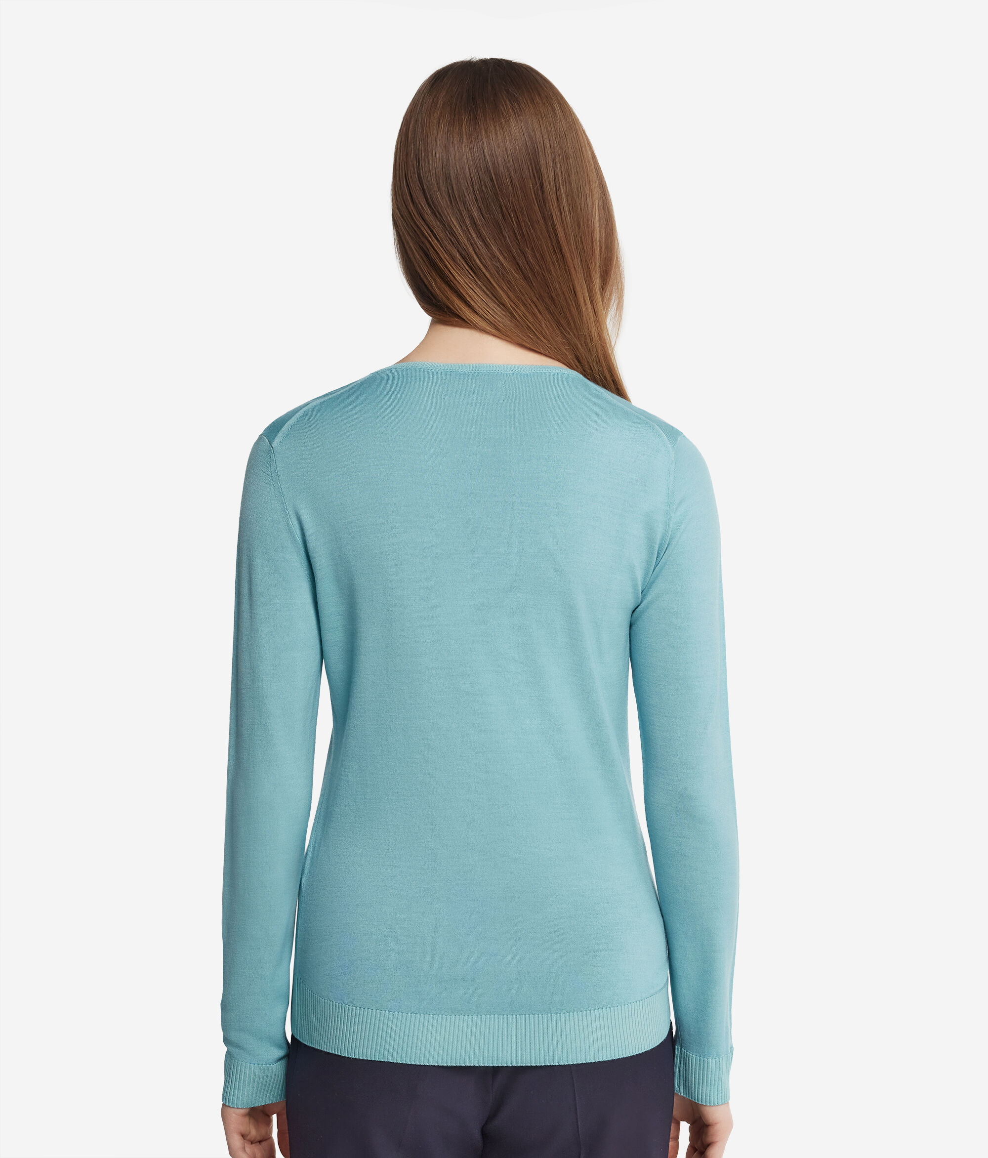 Camisola com Decote em V em Ultrafine Cashmere