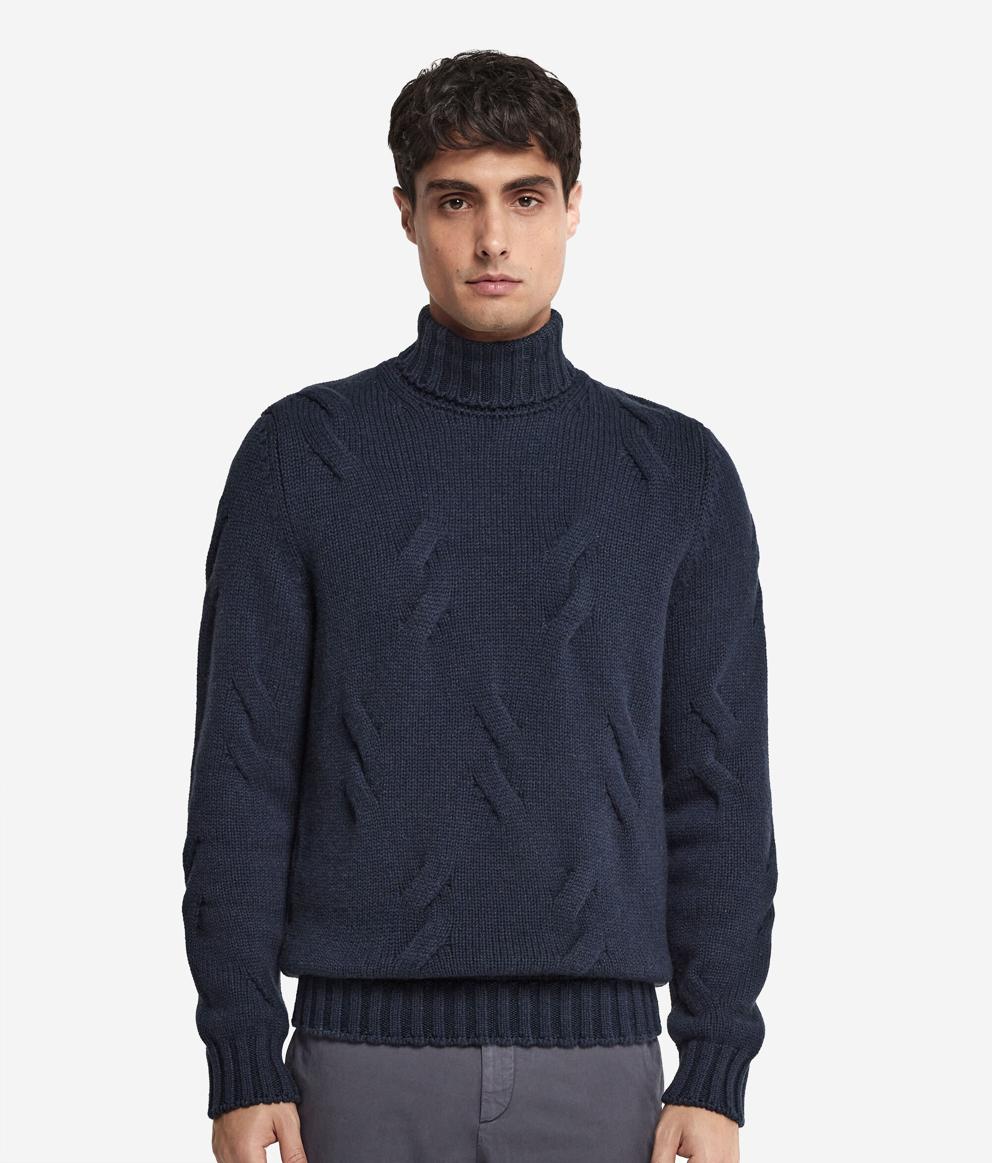 Jersei amb coll cigne amb motiu de vuits de Cashmere