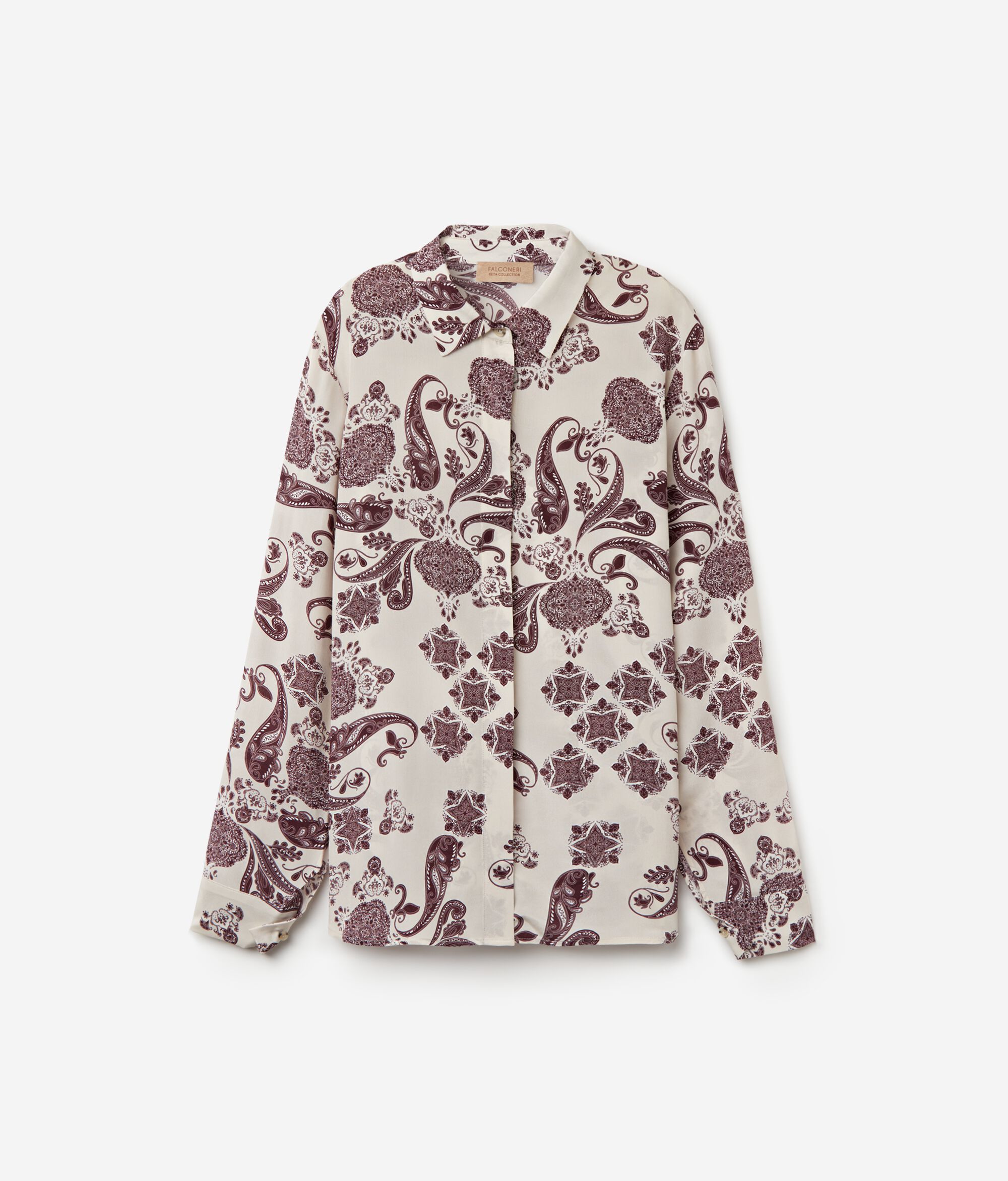 Printed Silk Shirt with Collar