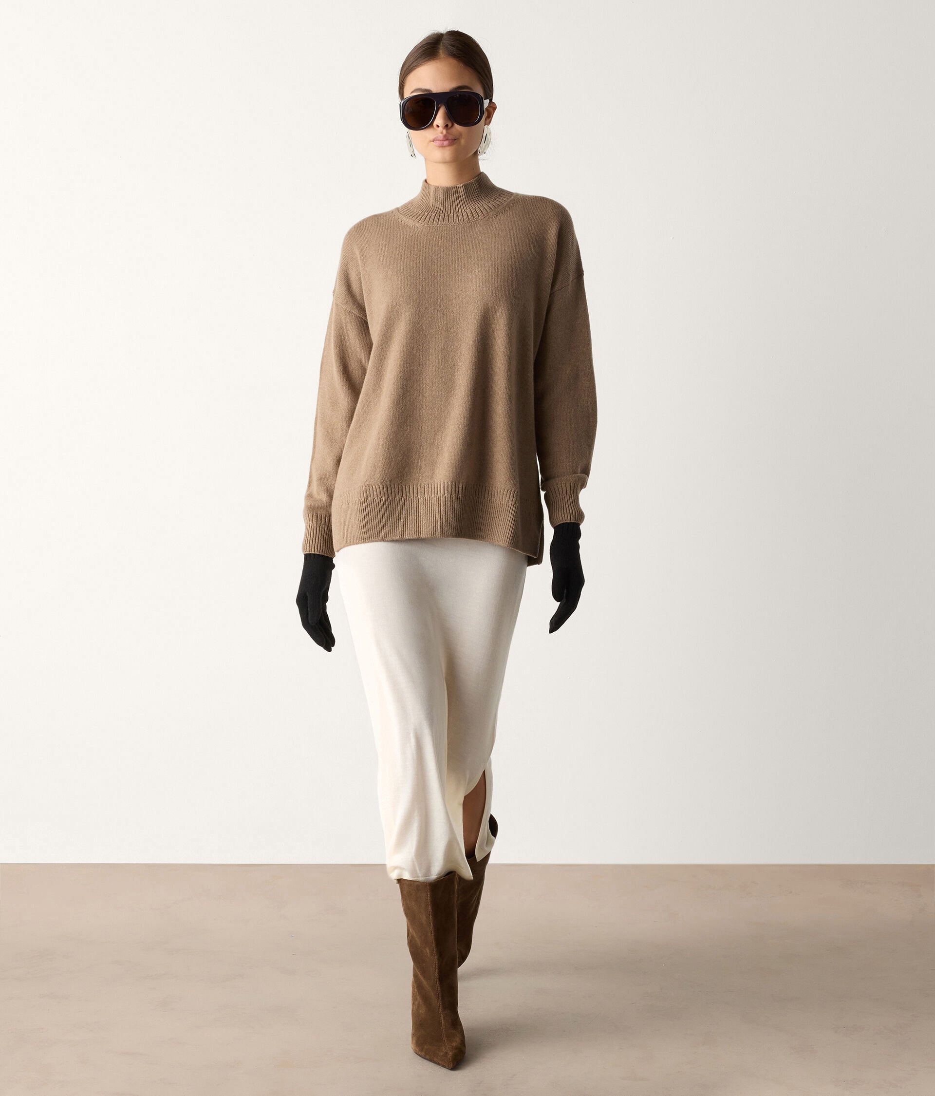 Dolcevita con spacchi coste diverse in Cashmere Ultrasoft