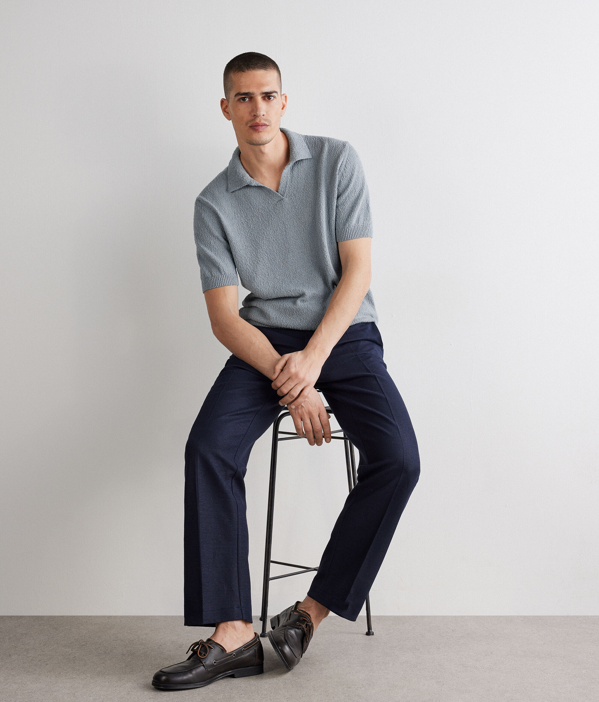 Bavlněné polo tričko s buklé