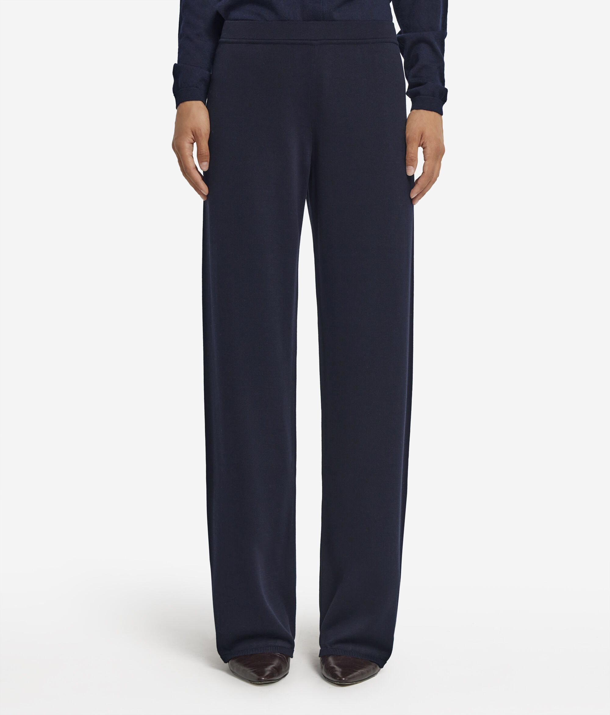 Pantalon large en soie et coton