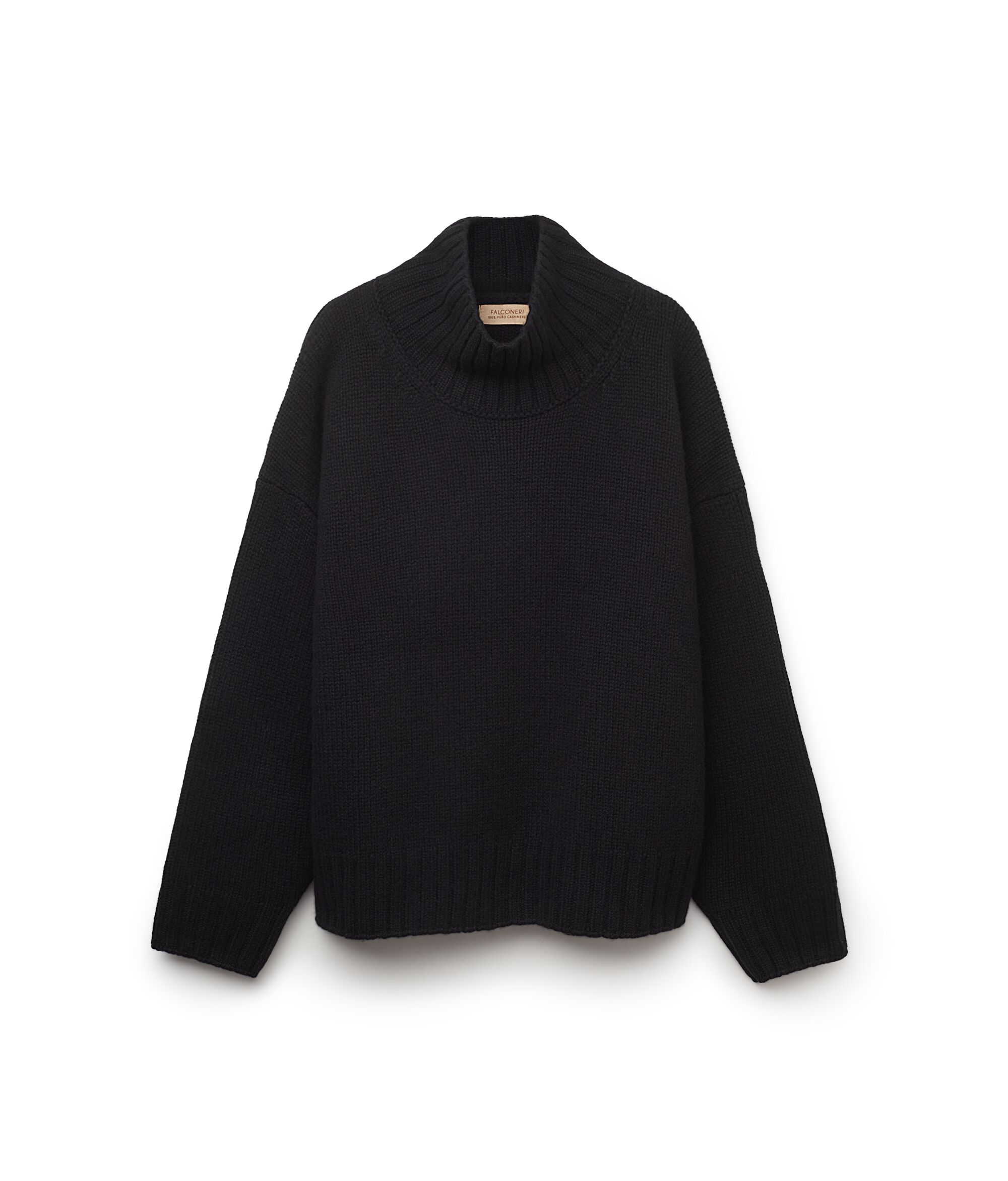 Cashmere Tricot Funnel-Neck Jumper