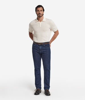 Cotton Linen Short-Sleeved Polo Shirt