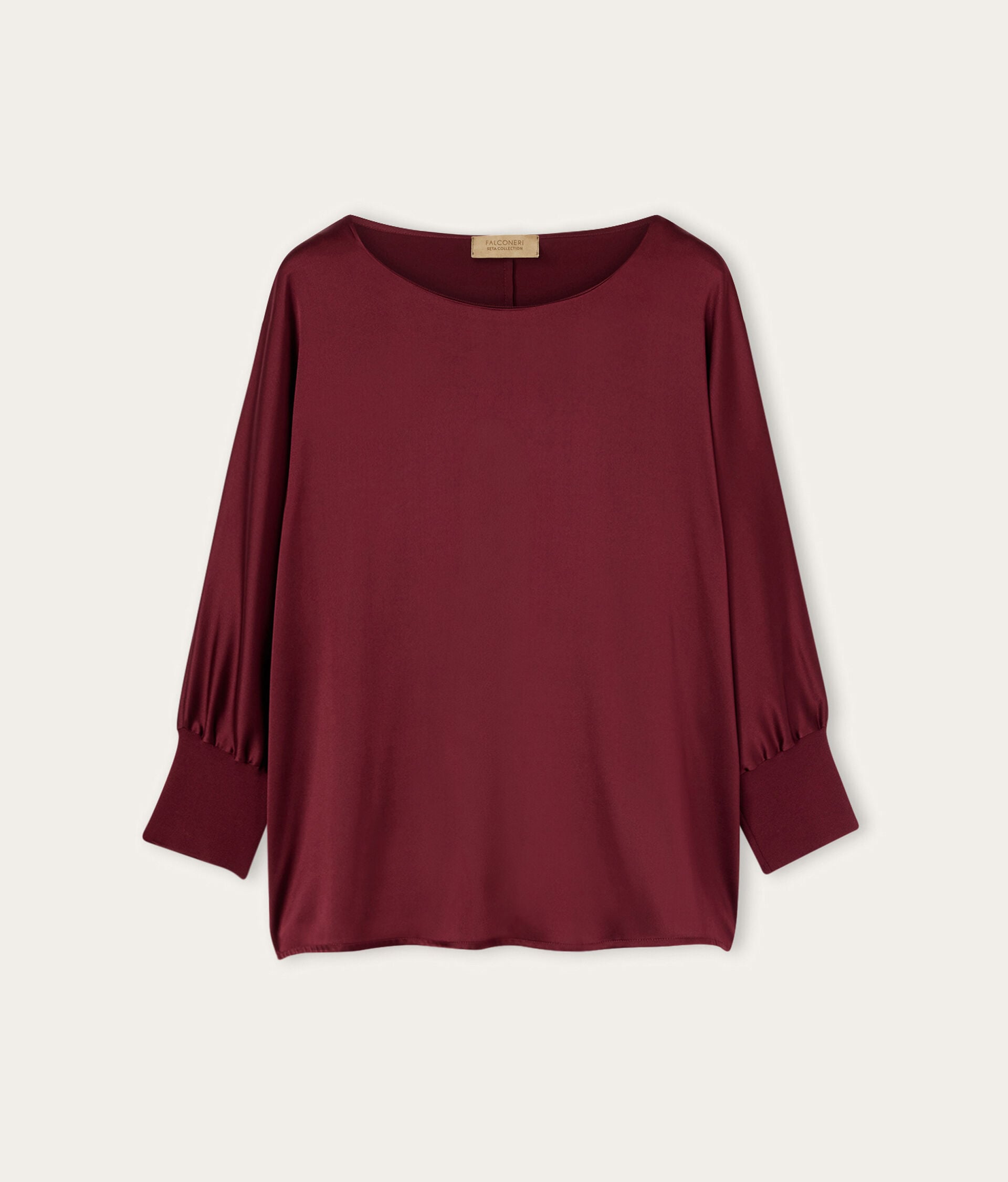 Round-Neck Silk Satin Jumper