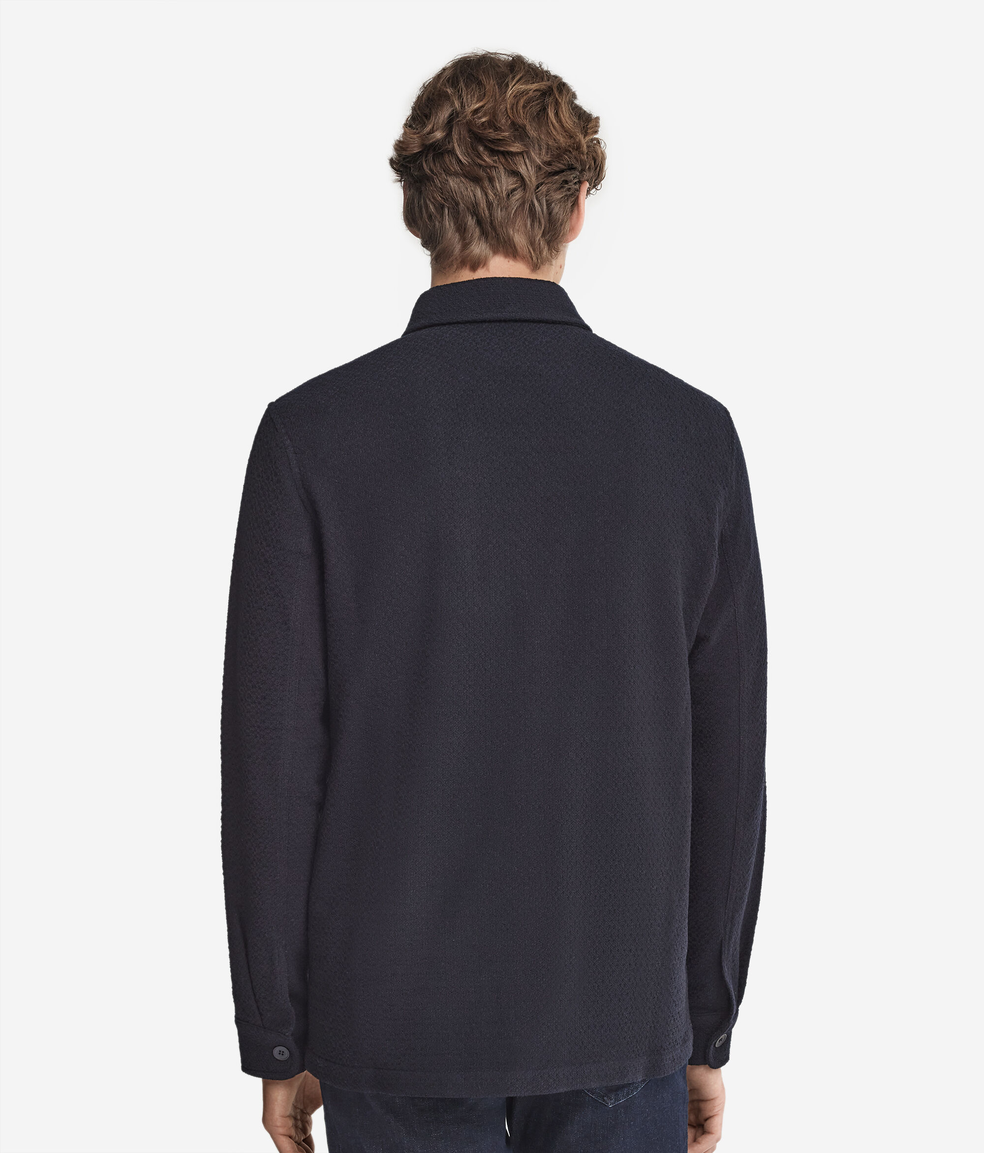 Wool Jersey Embossed Shirt Jacket