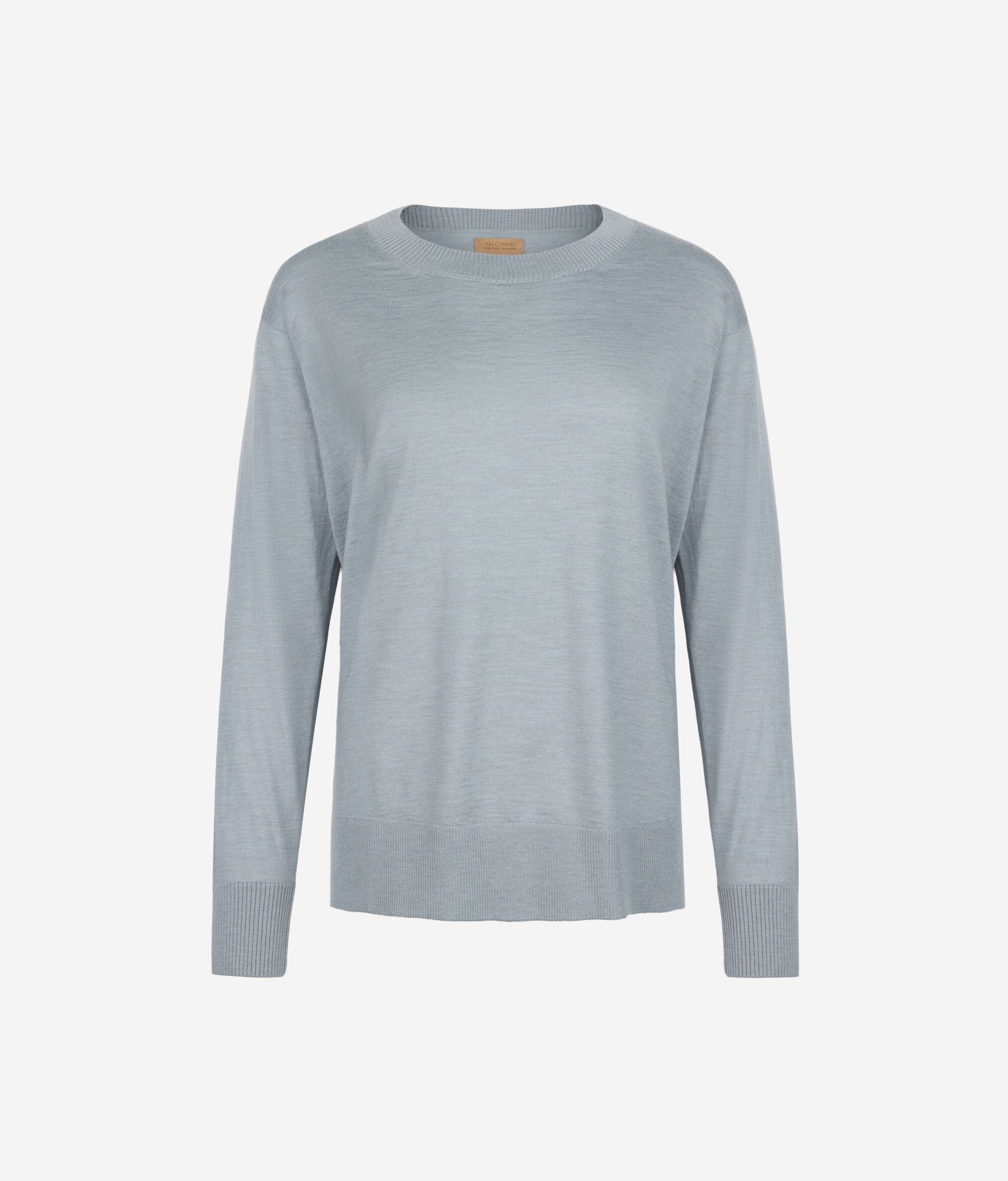 Kerek Nyakú Kasmír Pulóver Felvágásokkal