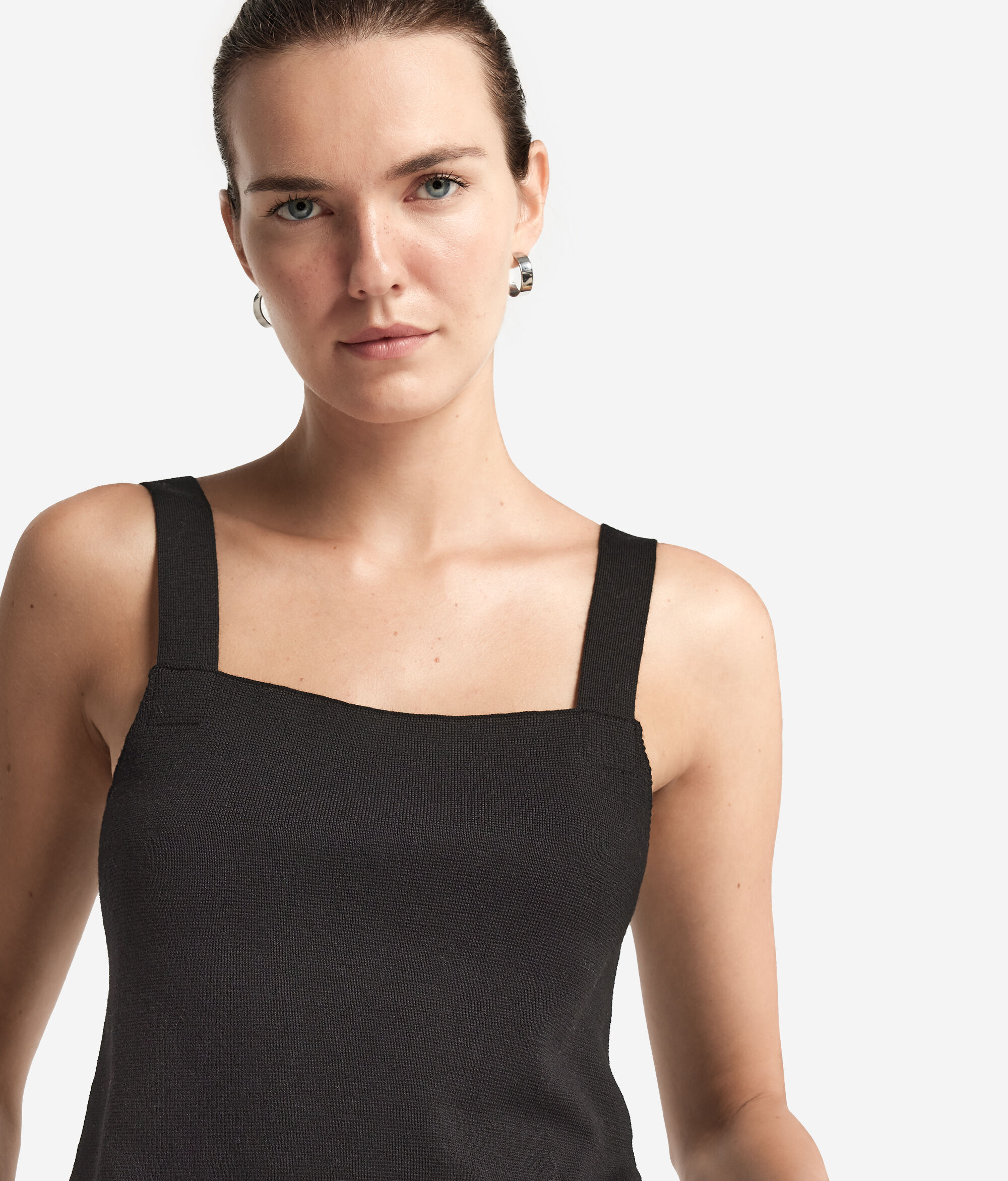 Crop Top Punto Stoffa in Lana