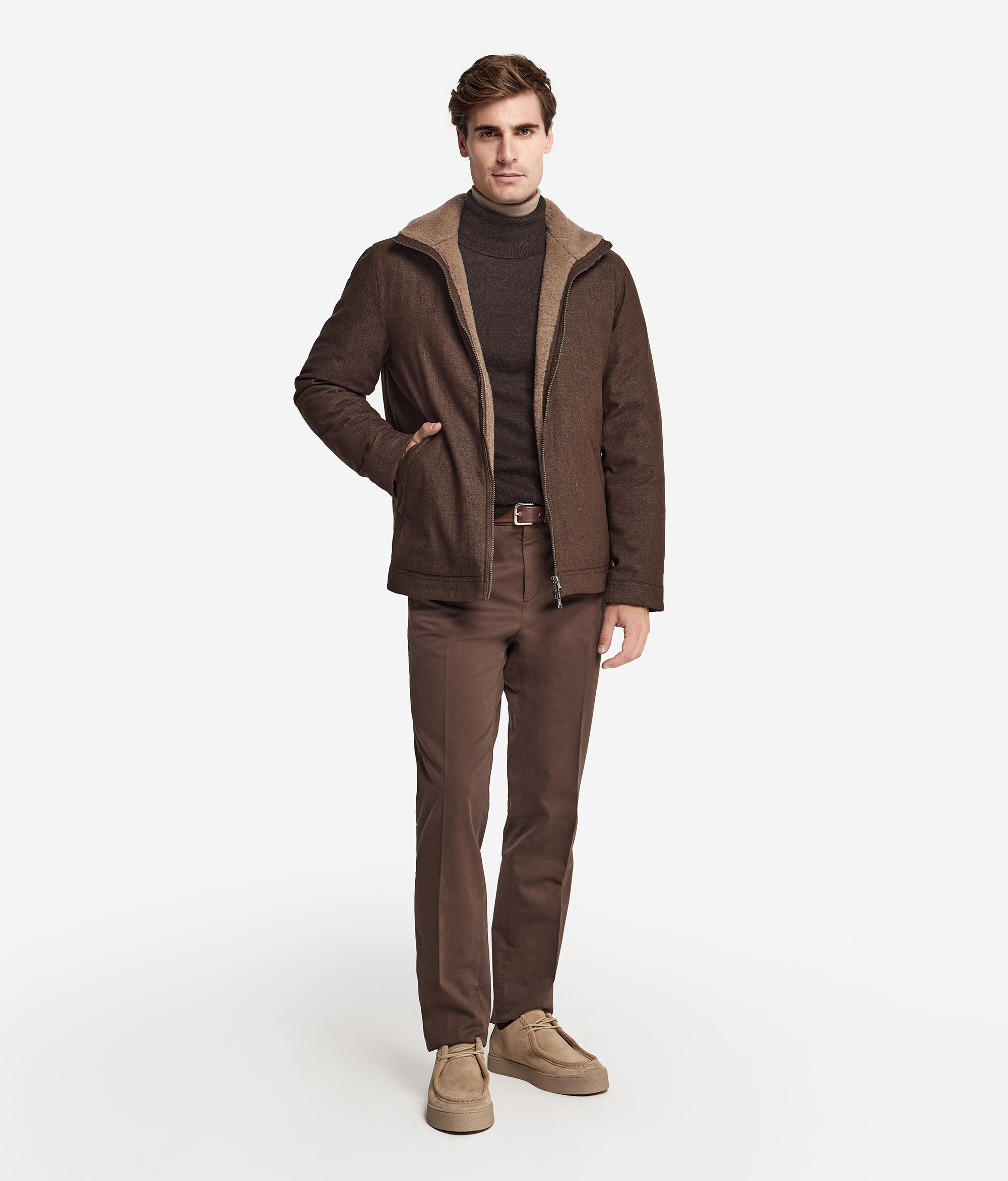 Veste en jean et en cachemire
