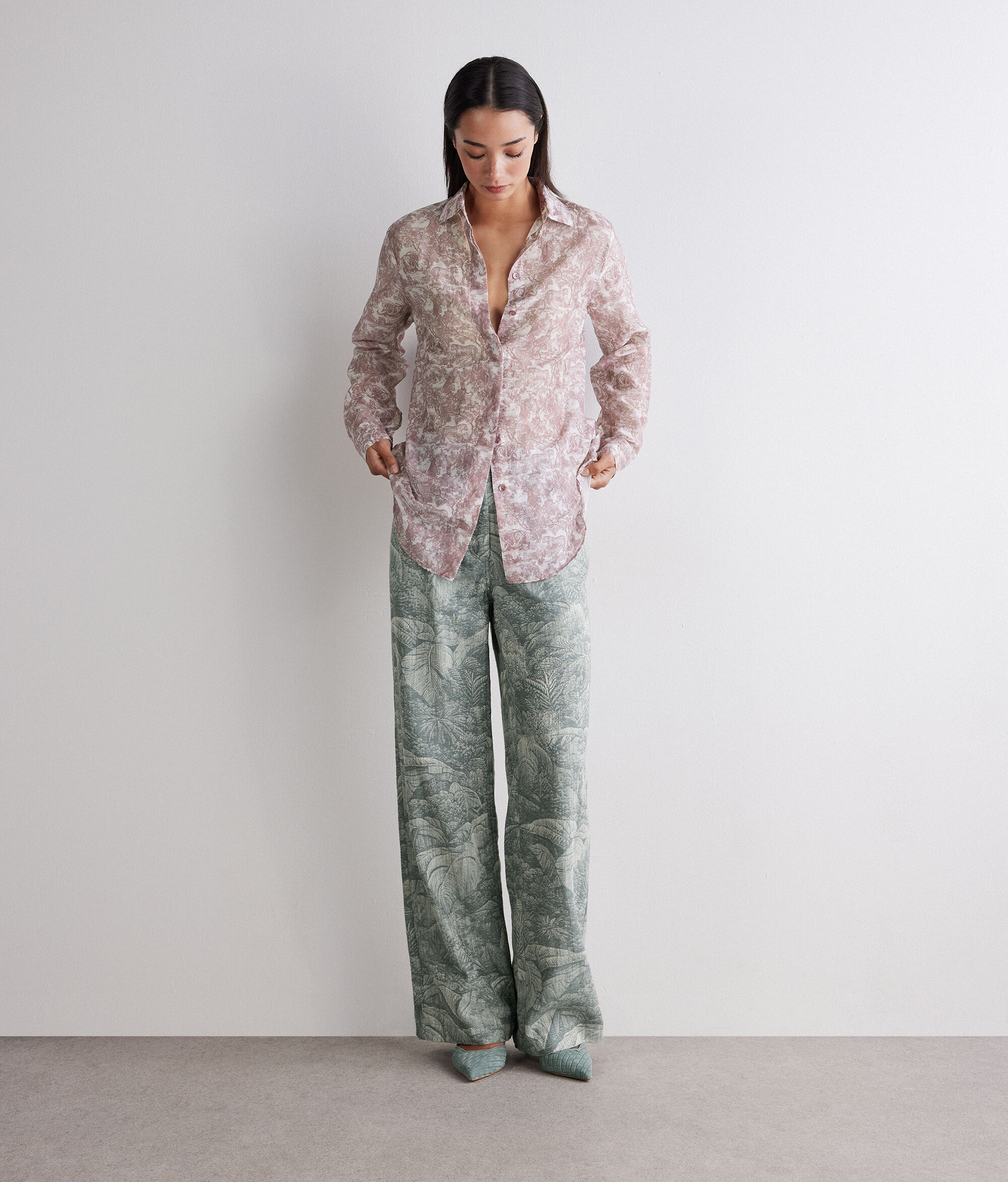 Koszula z muślinu z nadrukiem