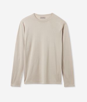 Pull homme à col rond en soie et coton