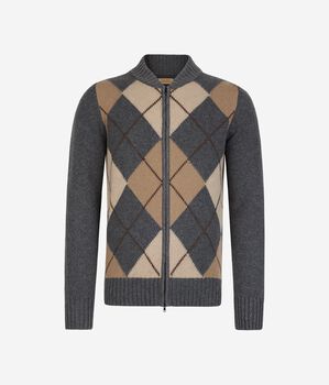 Kardigan na zip s límcem ve stylu bomberu z kašmíru Ultrasoft