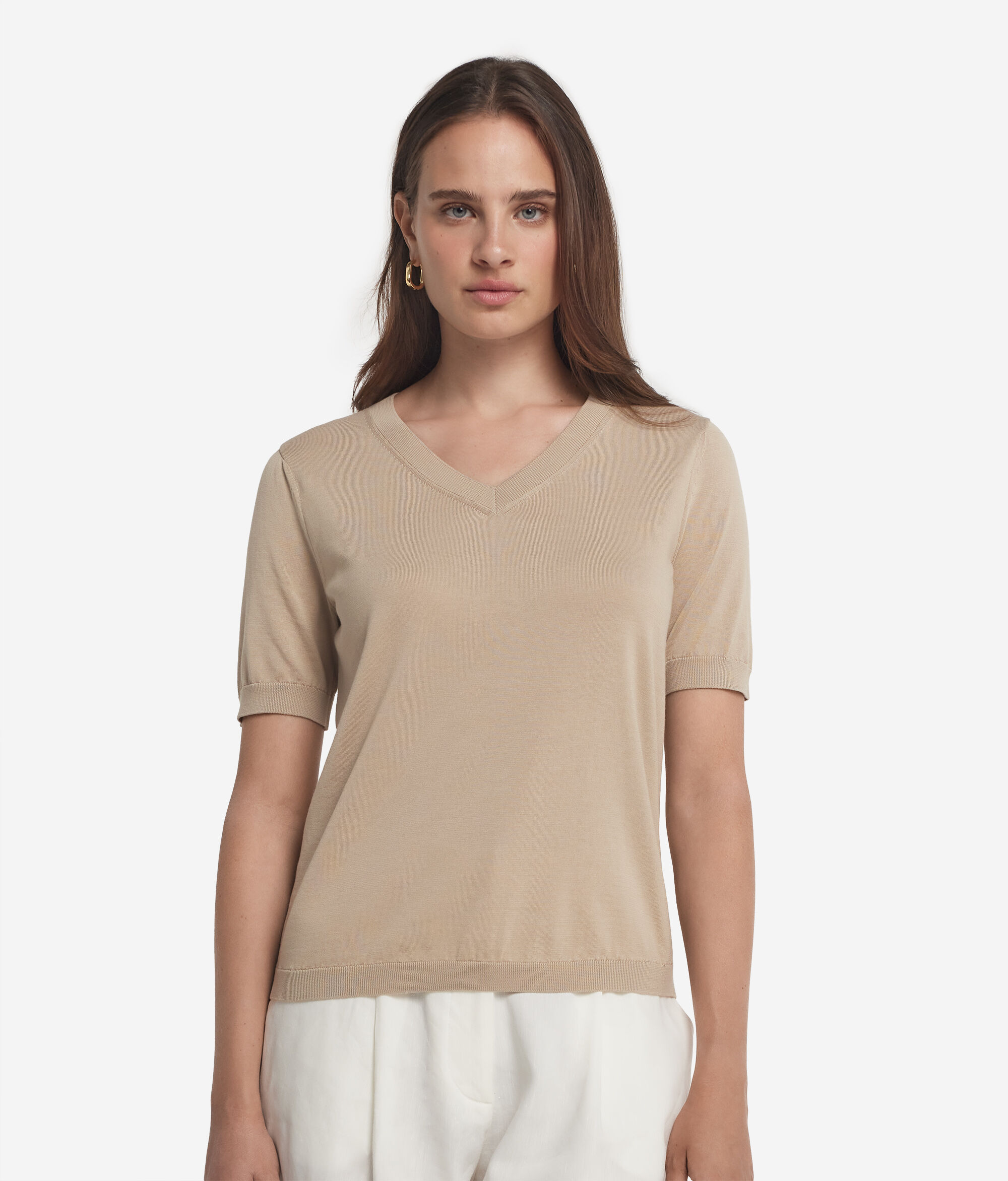Tricou Decolteu în V Bumbac Fresh