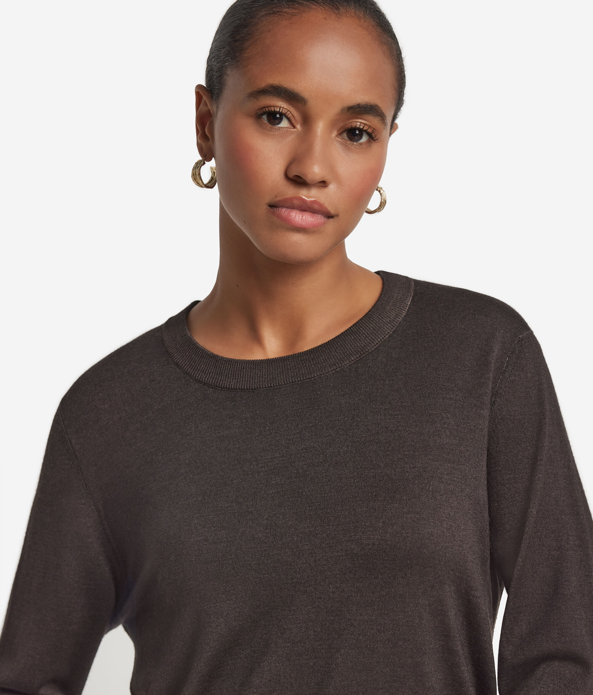 Jersey con cuello redondo de cashmere ultrafine