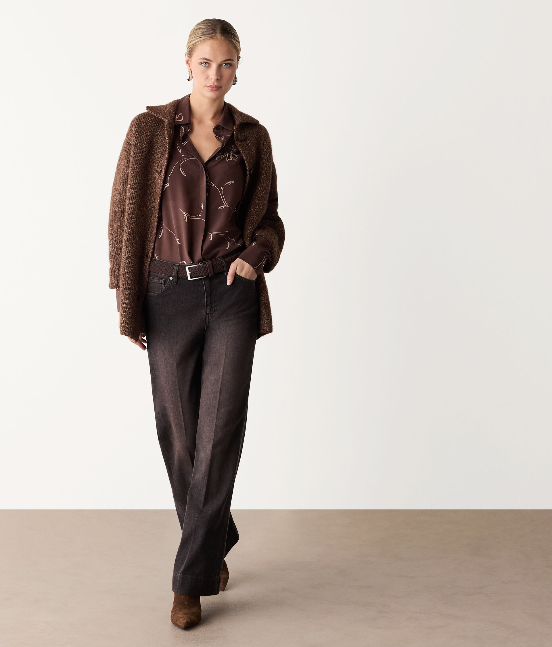 Chemise en soie imprimée