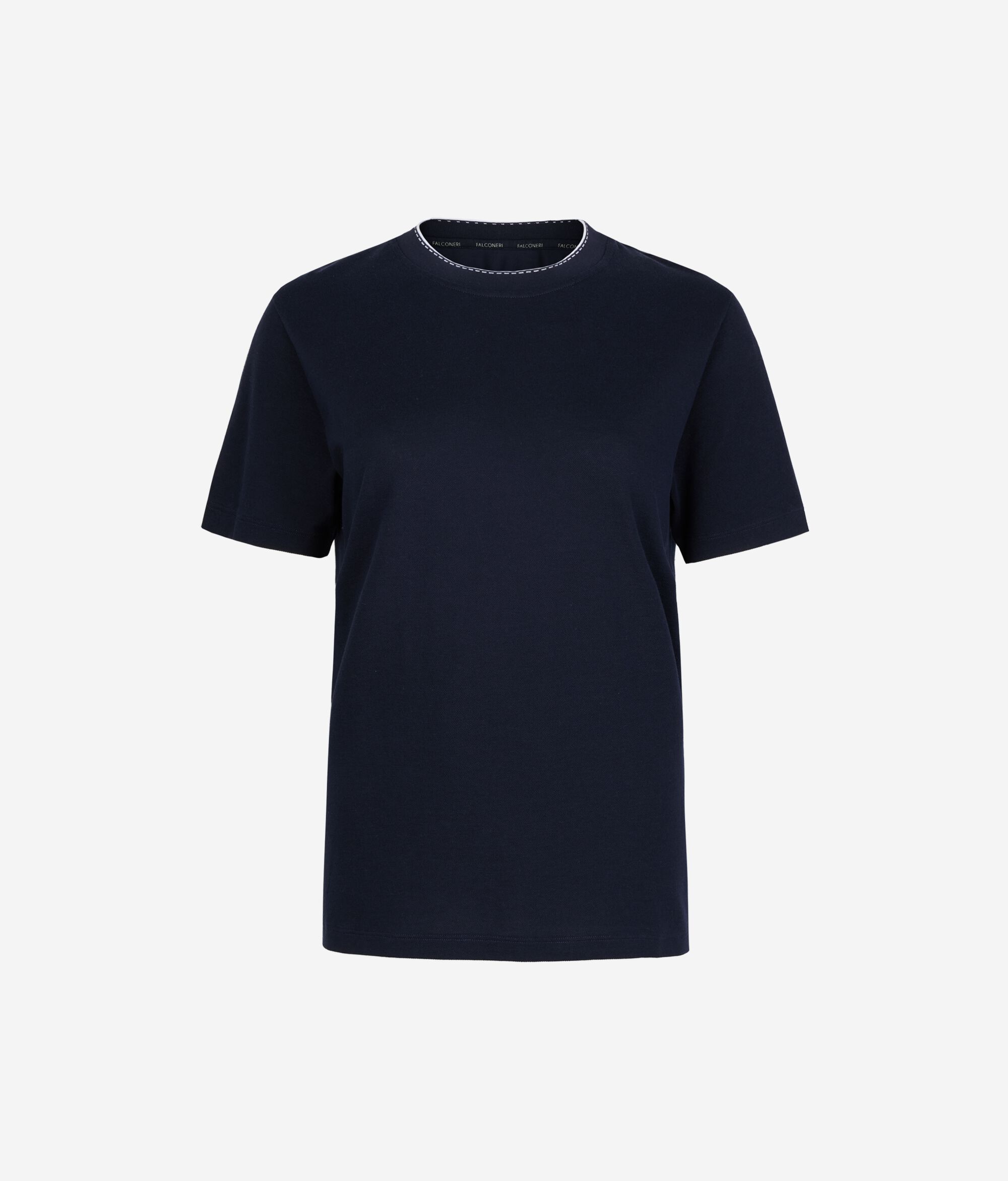 Camiseta de piqué con cuello de punto