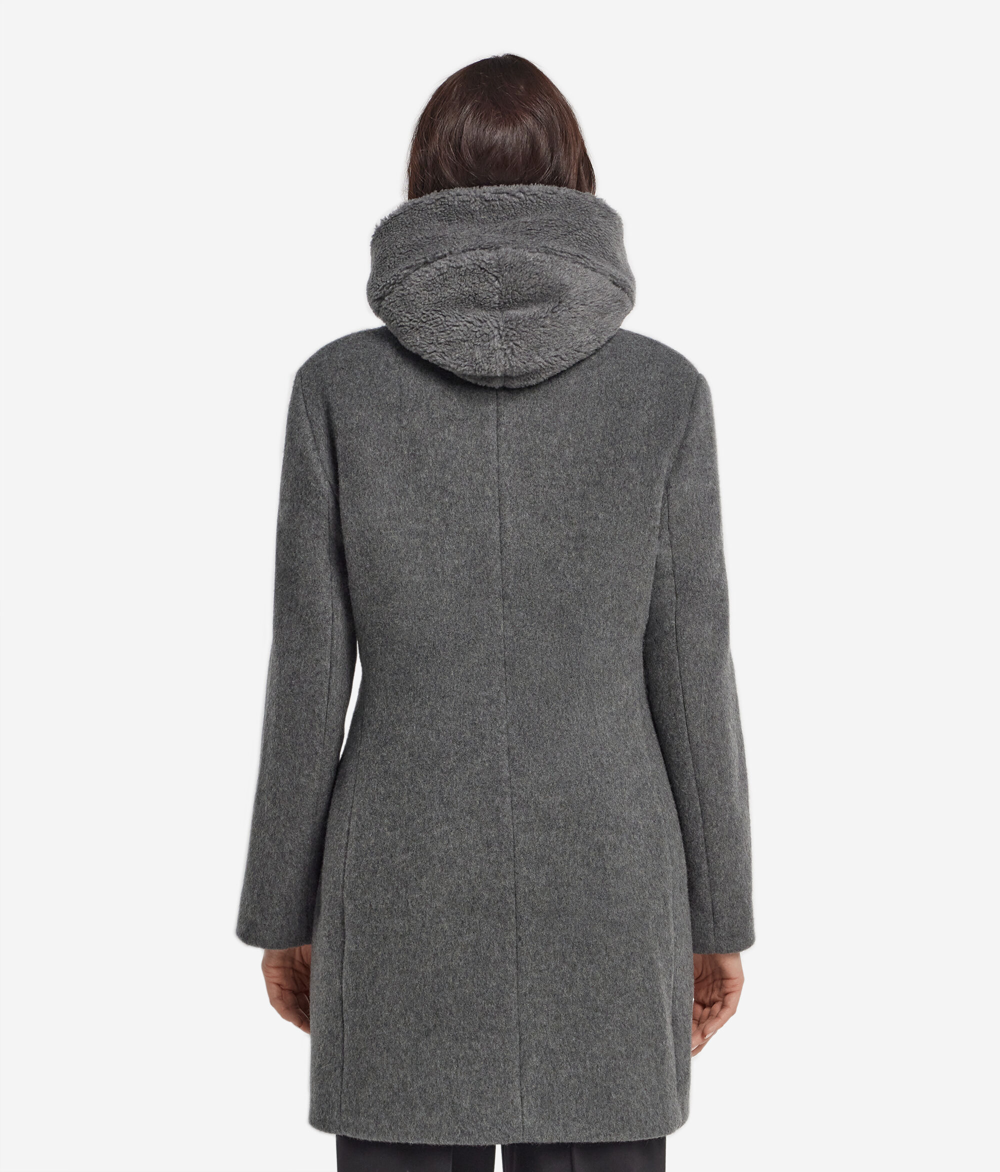 Manteau à capuche en cachemire