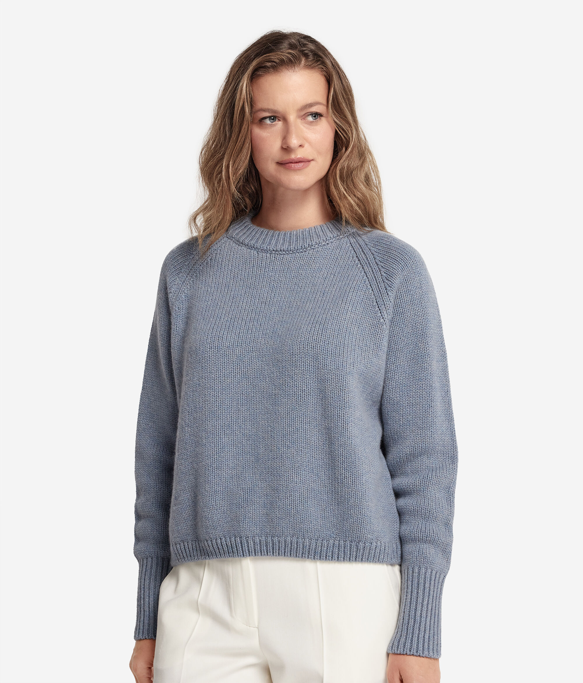 Round-Neck Cashmere Tricot Jumper