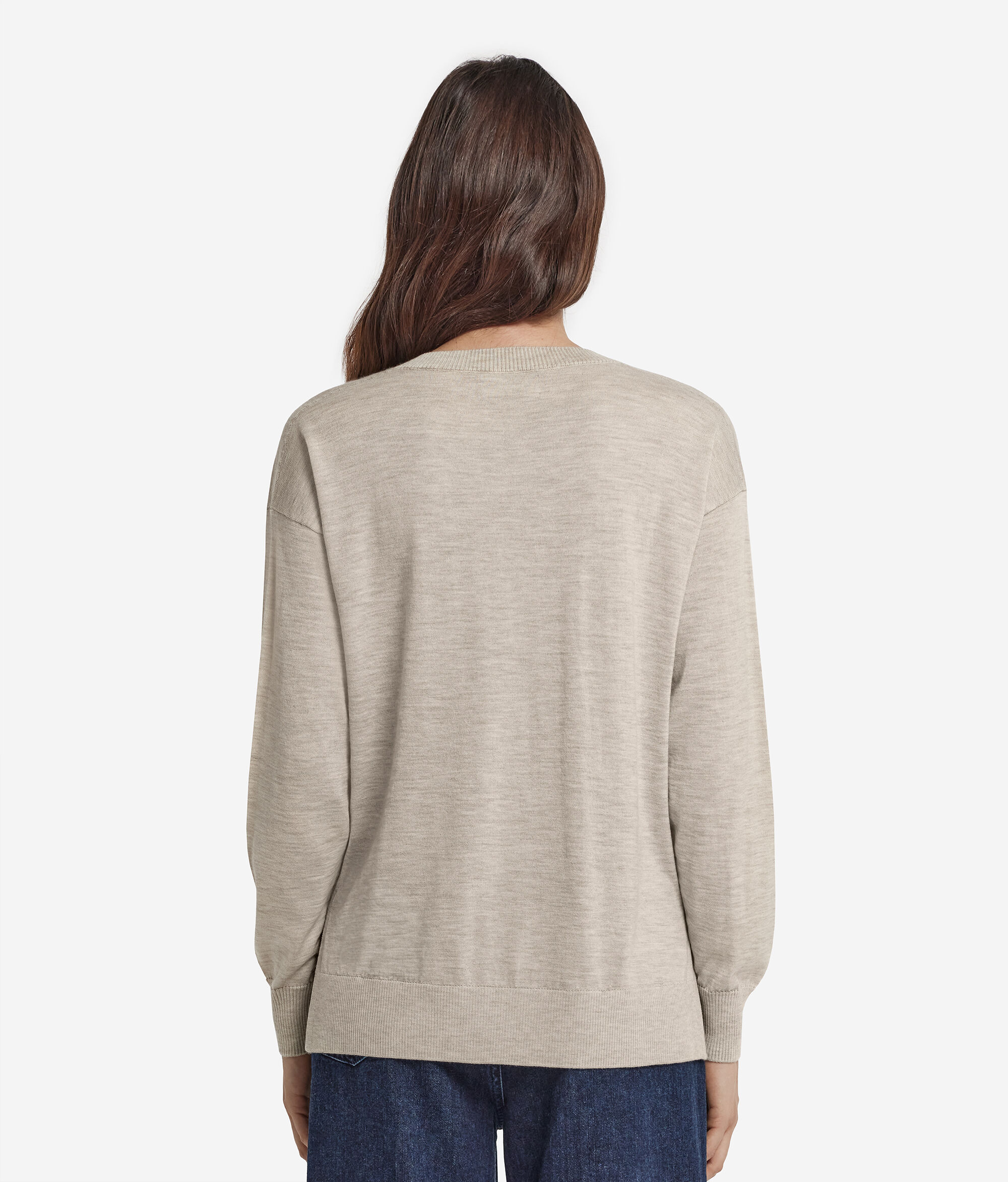 Pullover mit V-Ausschnitt und Schlitzen aus Kaschmir