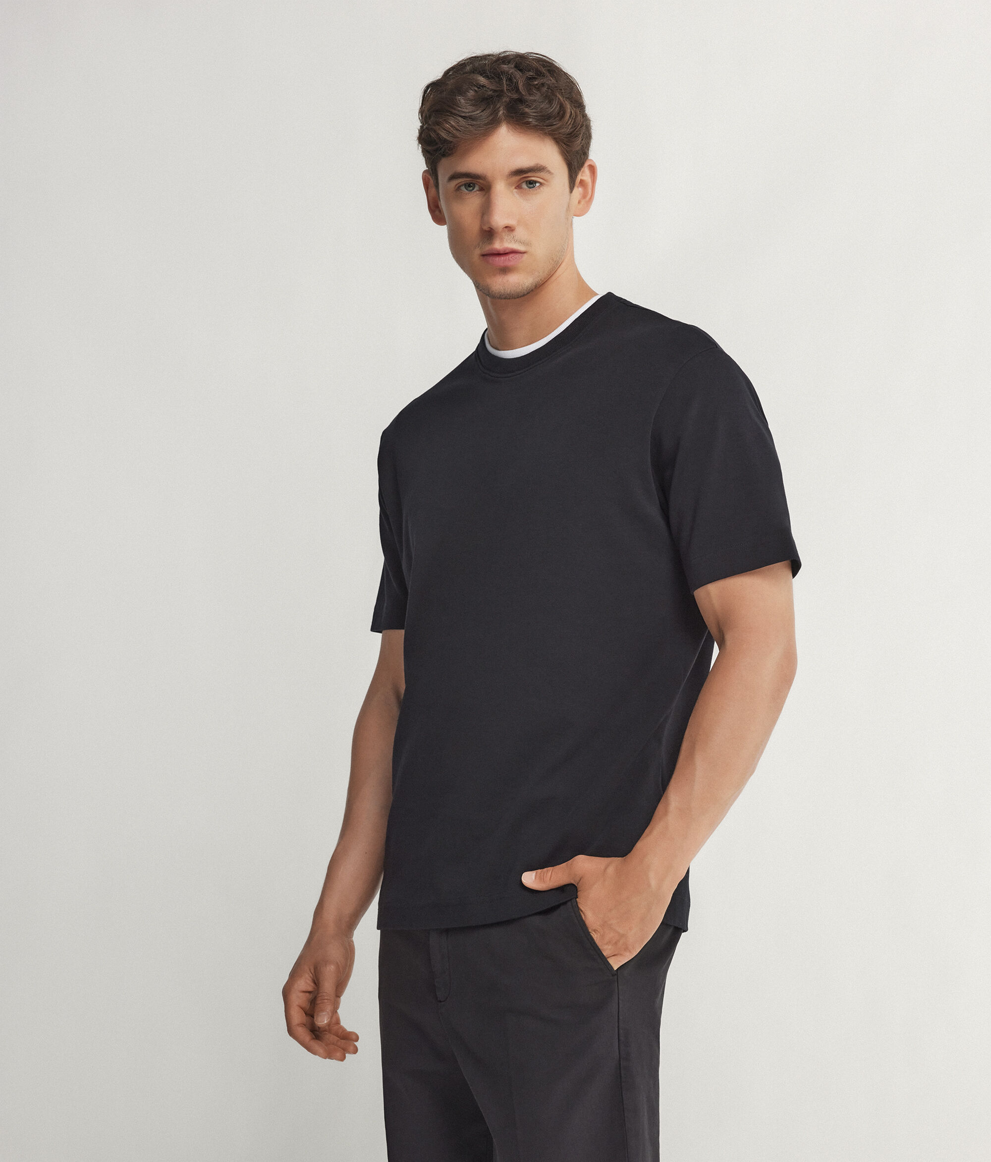 Pamuklu Jersey Yuvarlak Yaka T-Shirt