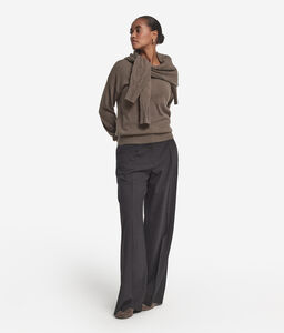 Maglia con scollo a V in Cashmere Ultrasoft - BROWN - DML228K_color_9279