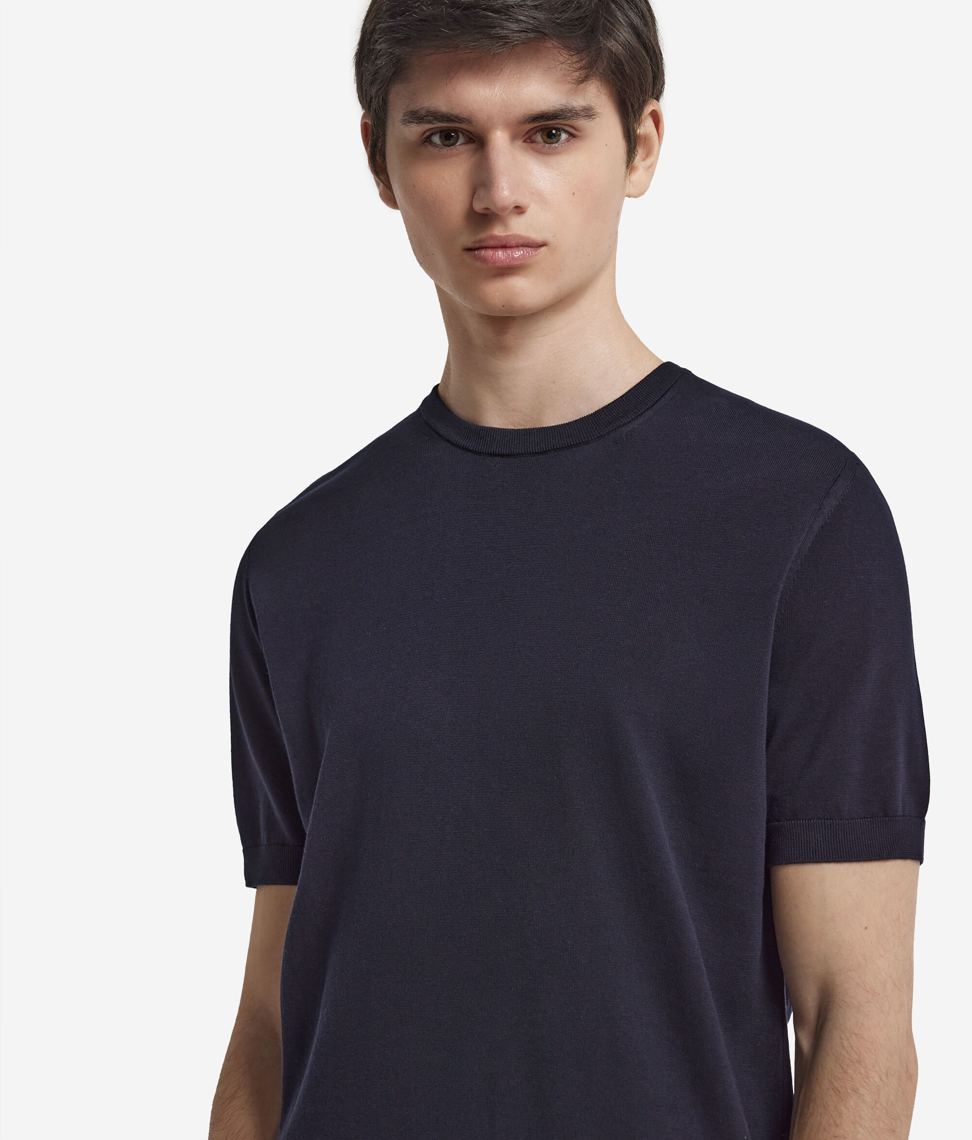Camiseta con cuello redondo y manga corta de algodón Fresh
