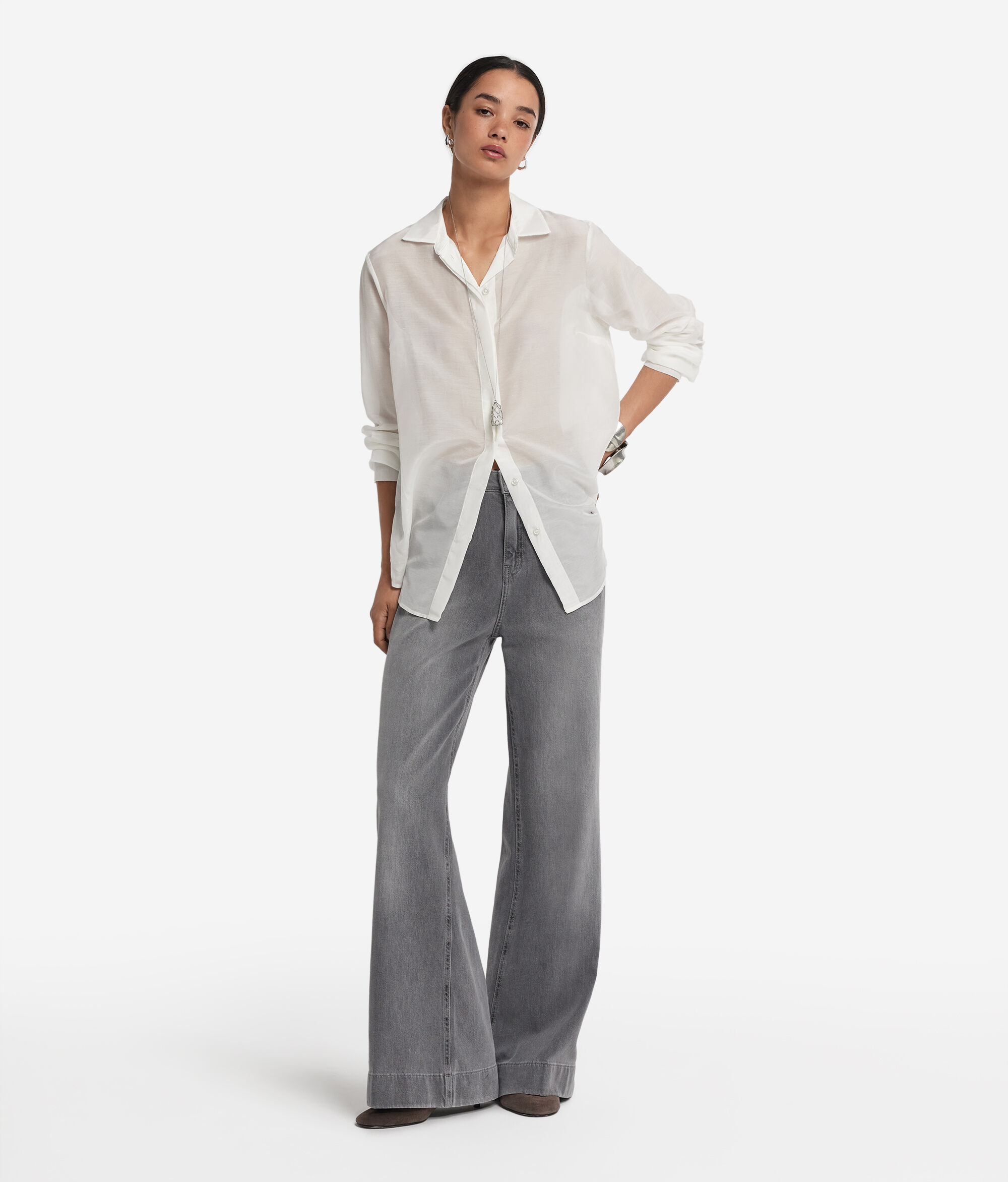 Camicia in mussola di cotone e seta