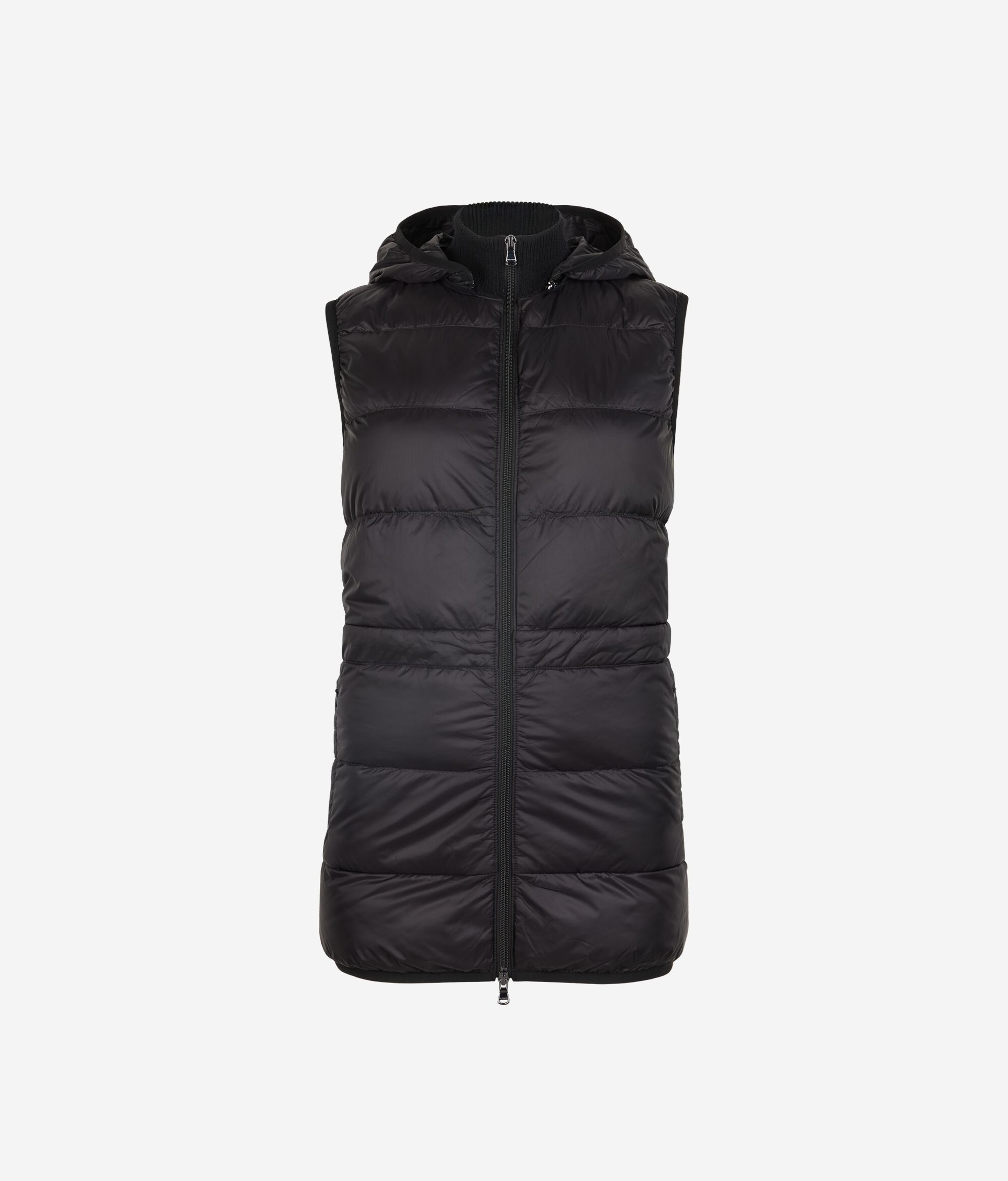 Cashmere Sleeveless Short Quilted Jacket with Drawstring