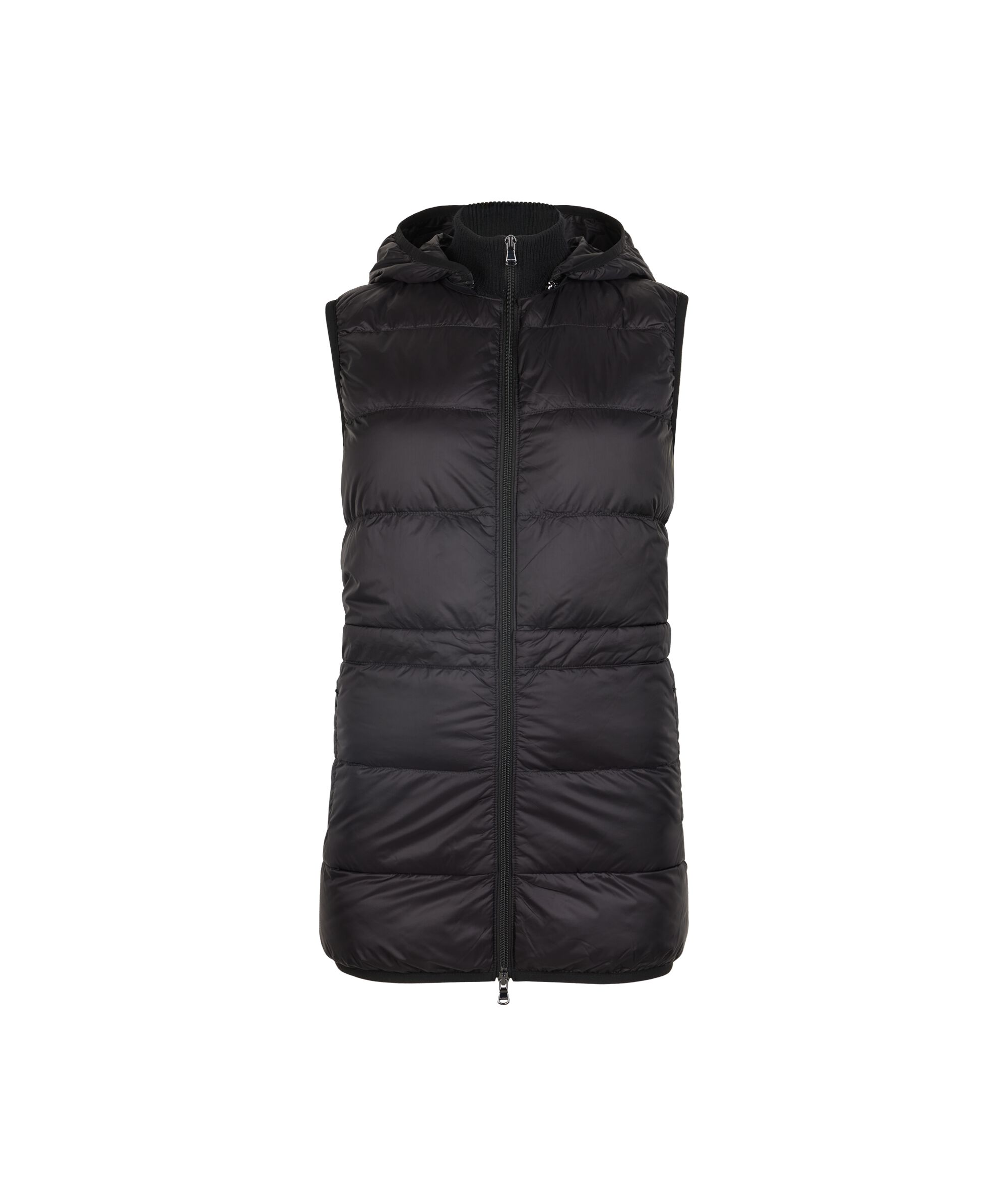 Cashmere Sleeveless Short Quilted Jacket with Drawstring