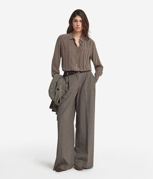 Silk pleated shirt