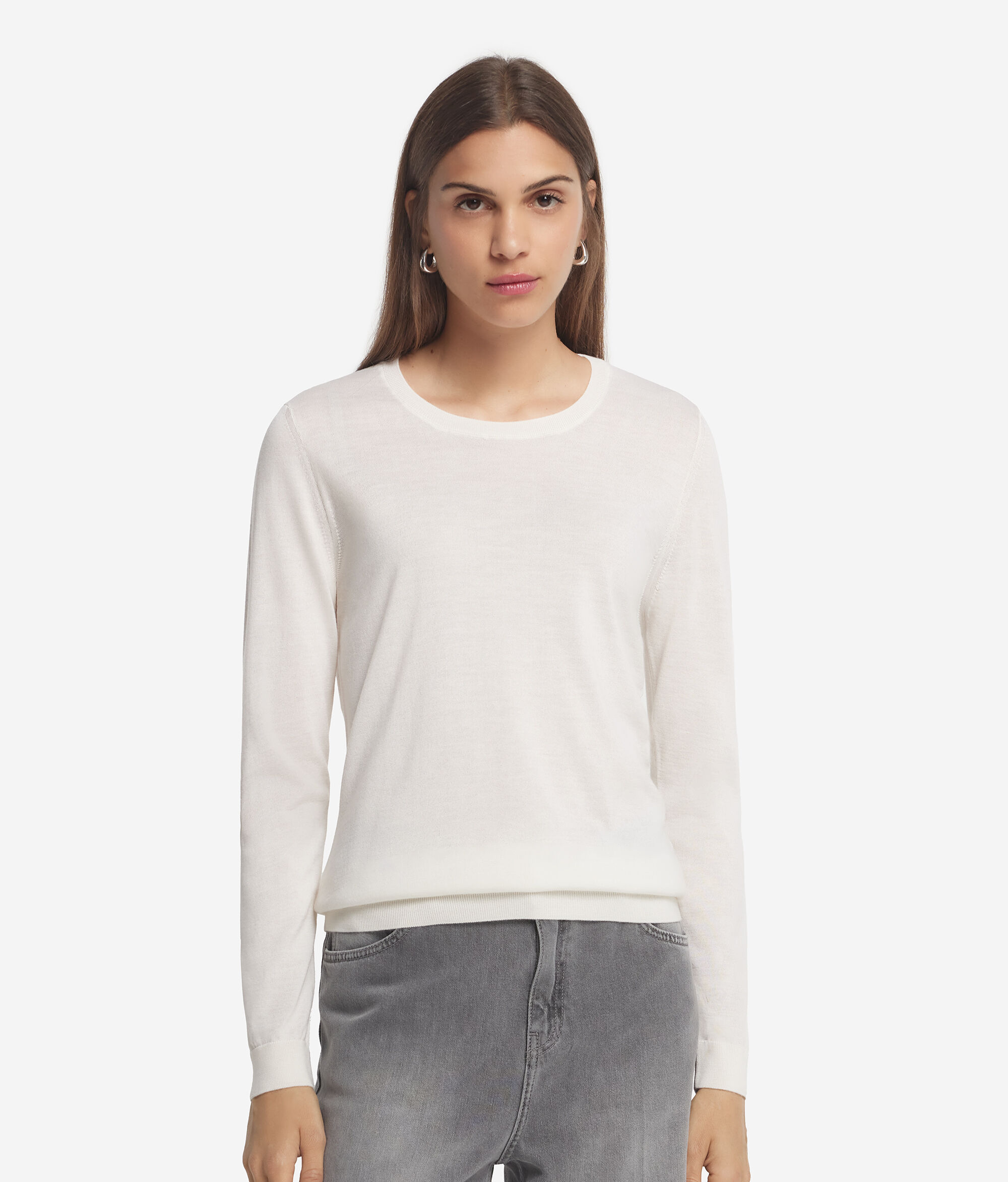 Pull femme à col rond en cachemire ultra-fin