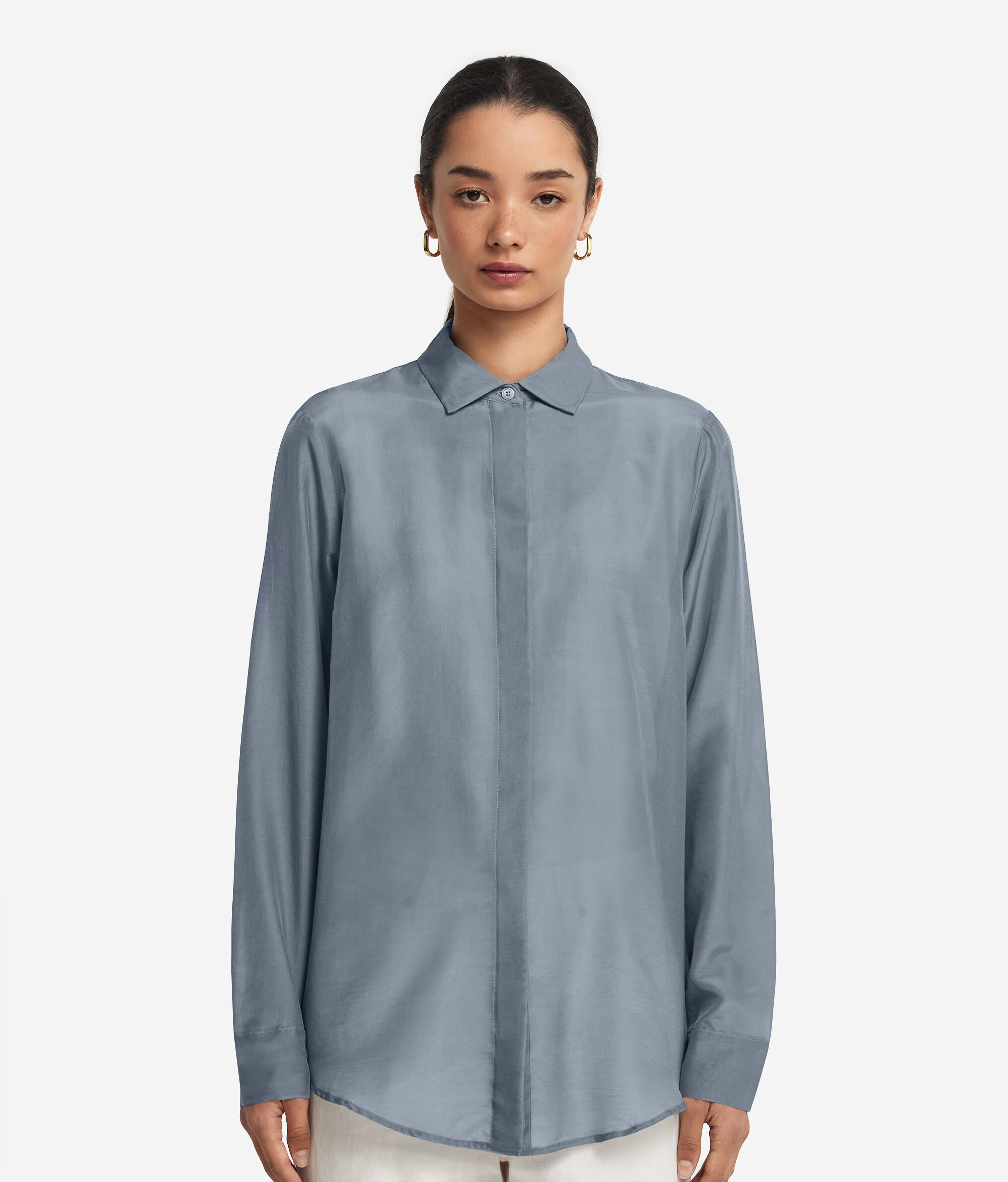 Collared Cotton Muslin Shirt