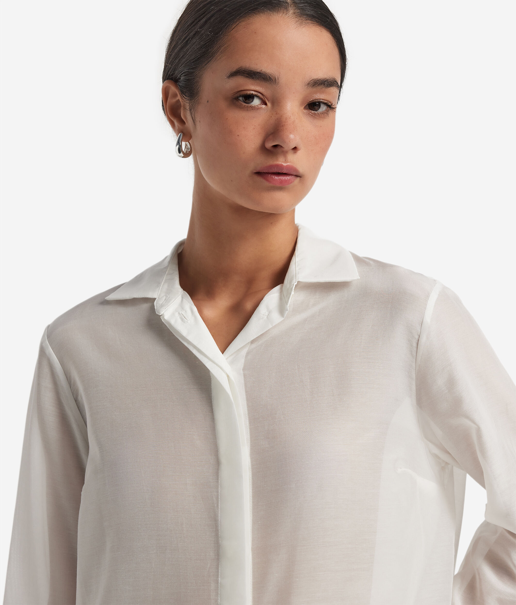 Camicia in mussola di cotone e seta