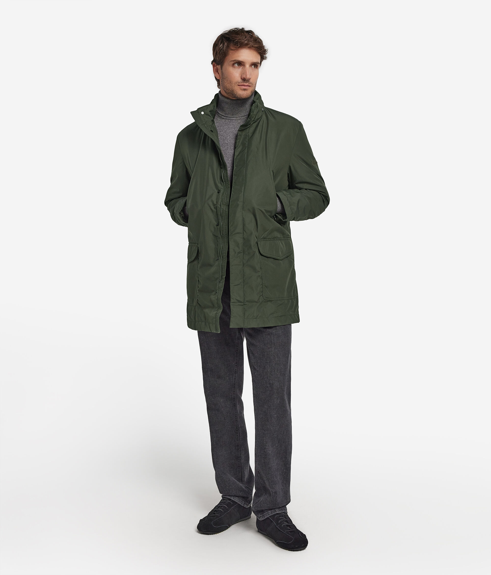 Parka techniczna z podszewką z kaszmiru