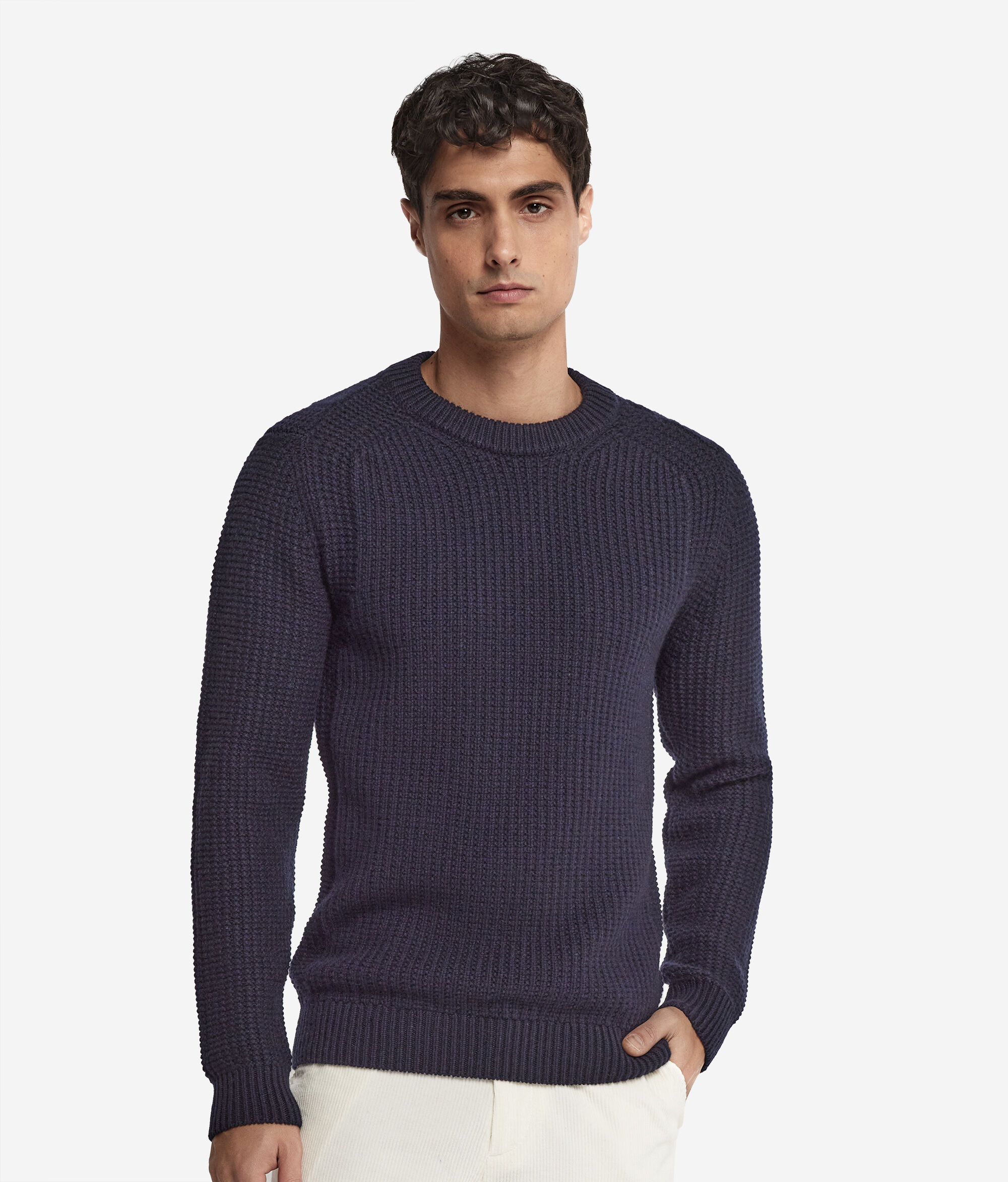 Ribbed Ultrasoft Cashmere Round-Neck Jumper
