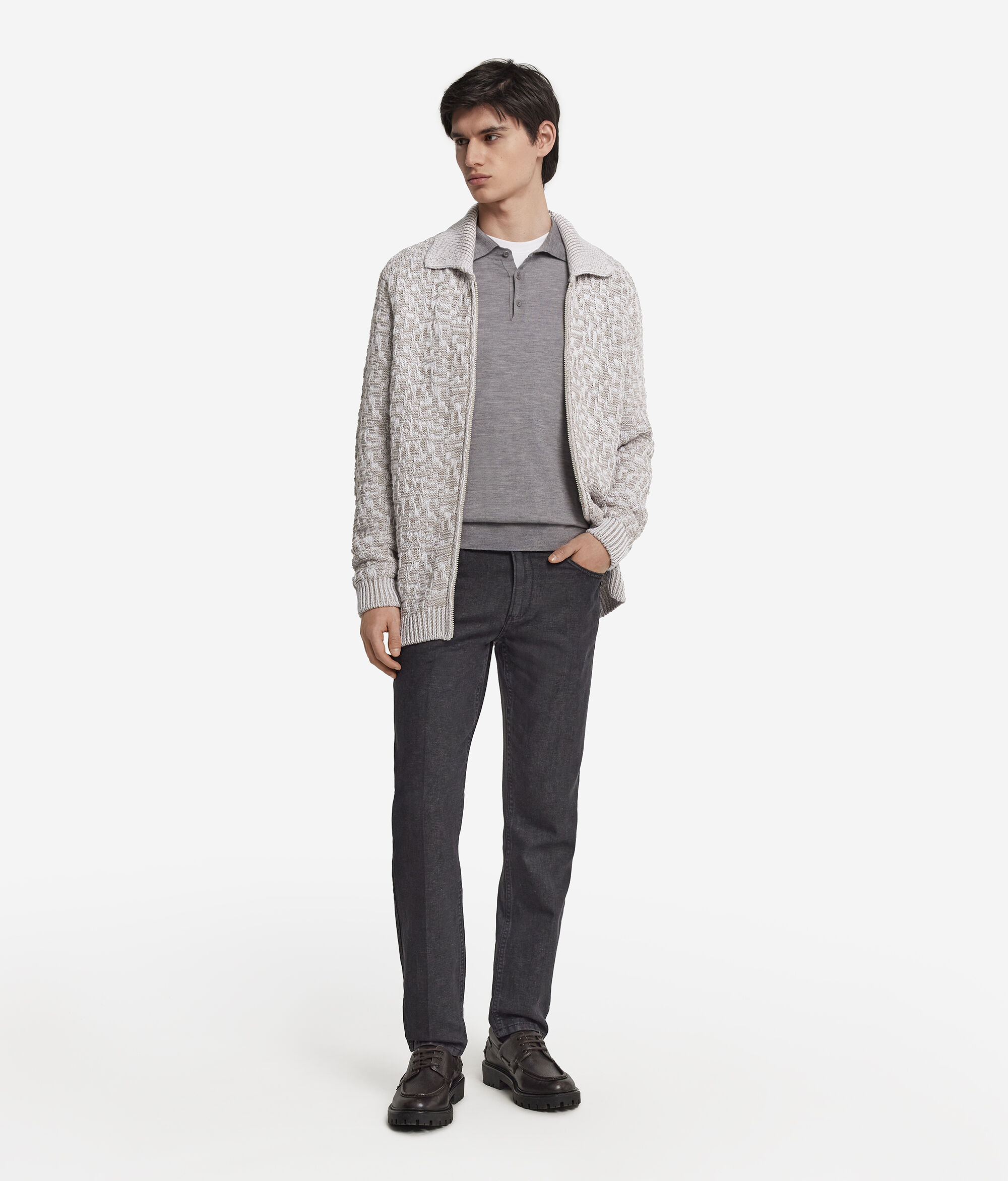 Knitted Jacket with Zip