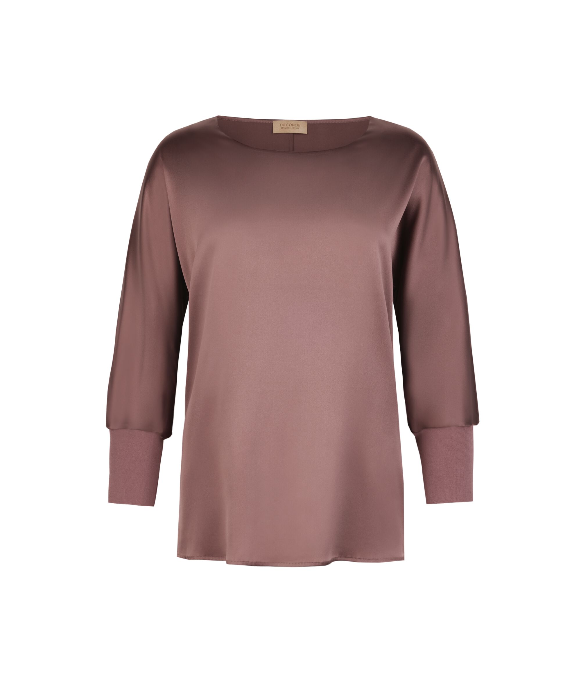 İpek Saten Yuvarlak Yaka Kazak